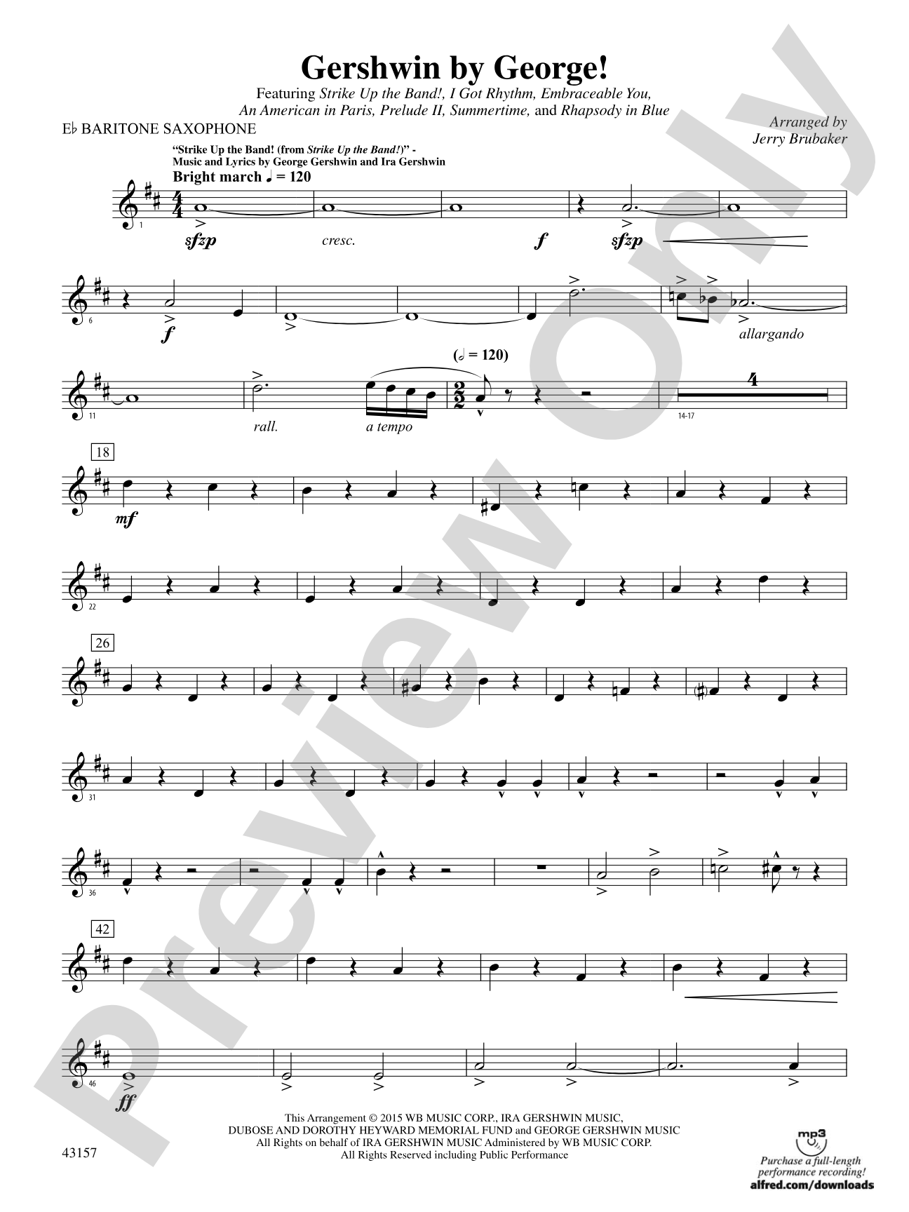 Gershwin by George!: E-flat Baritone Saxophone