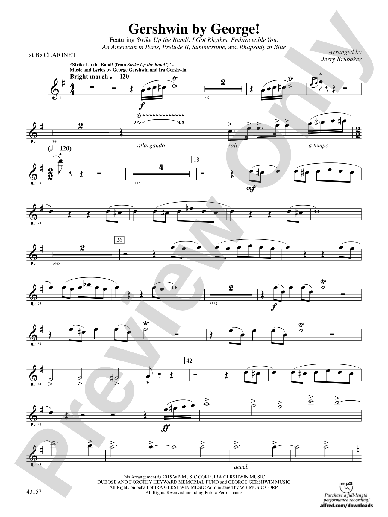 Gershwin by George!: 1st B-flat Clarinet