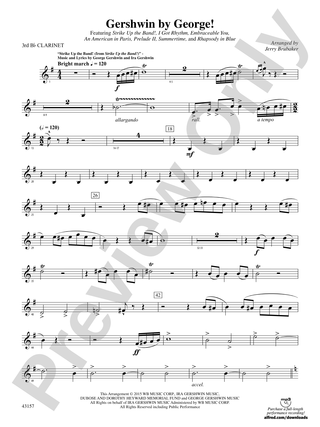 Gershwin by George!: 3rd B-flat Clarinet