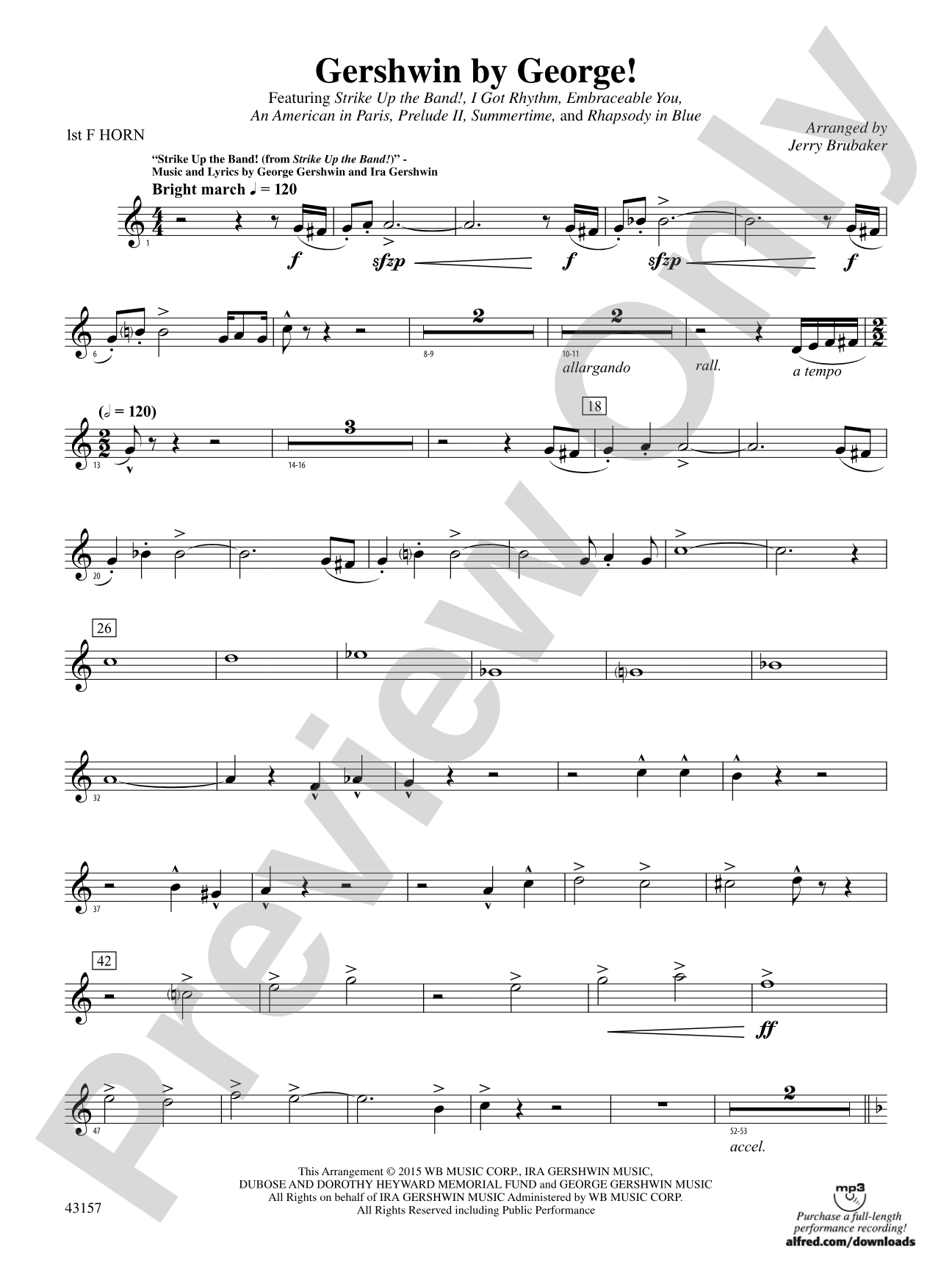 Gershwin by George!: 1st F Horn