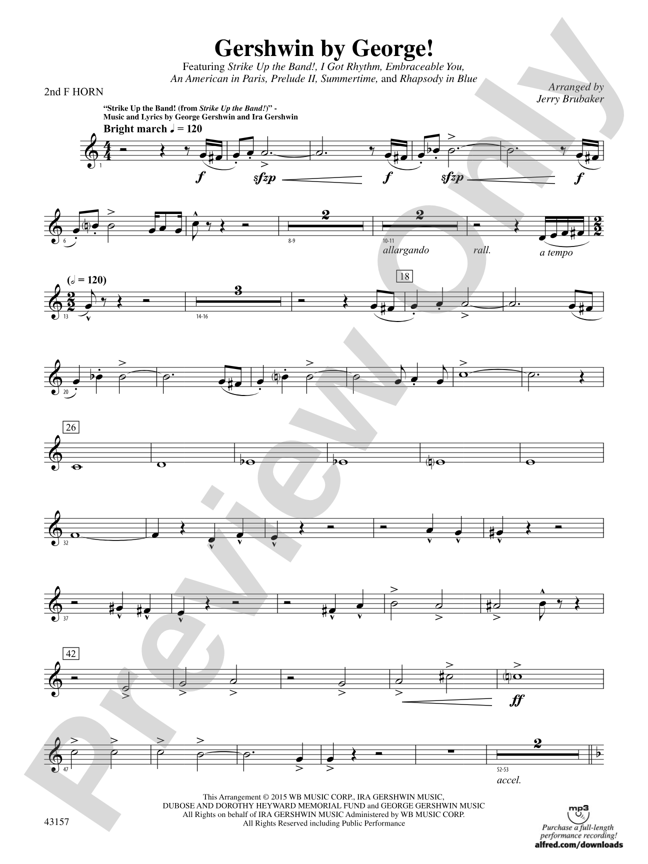 Gershwin by George!: 2nd F Horn