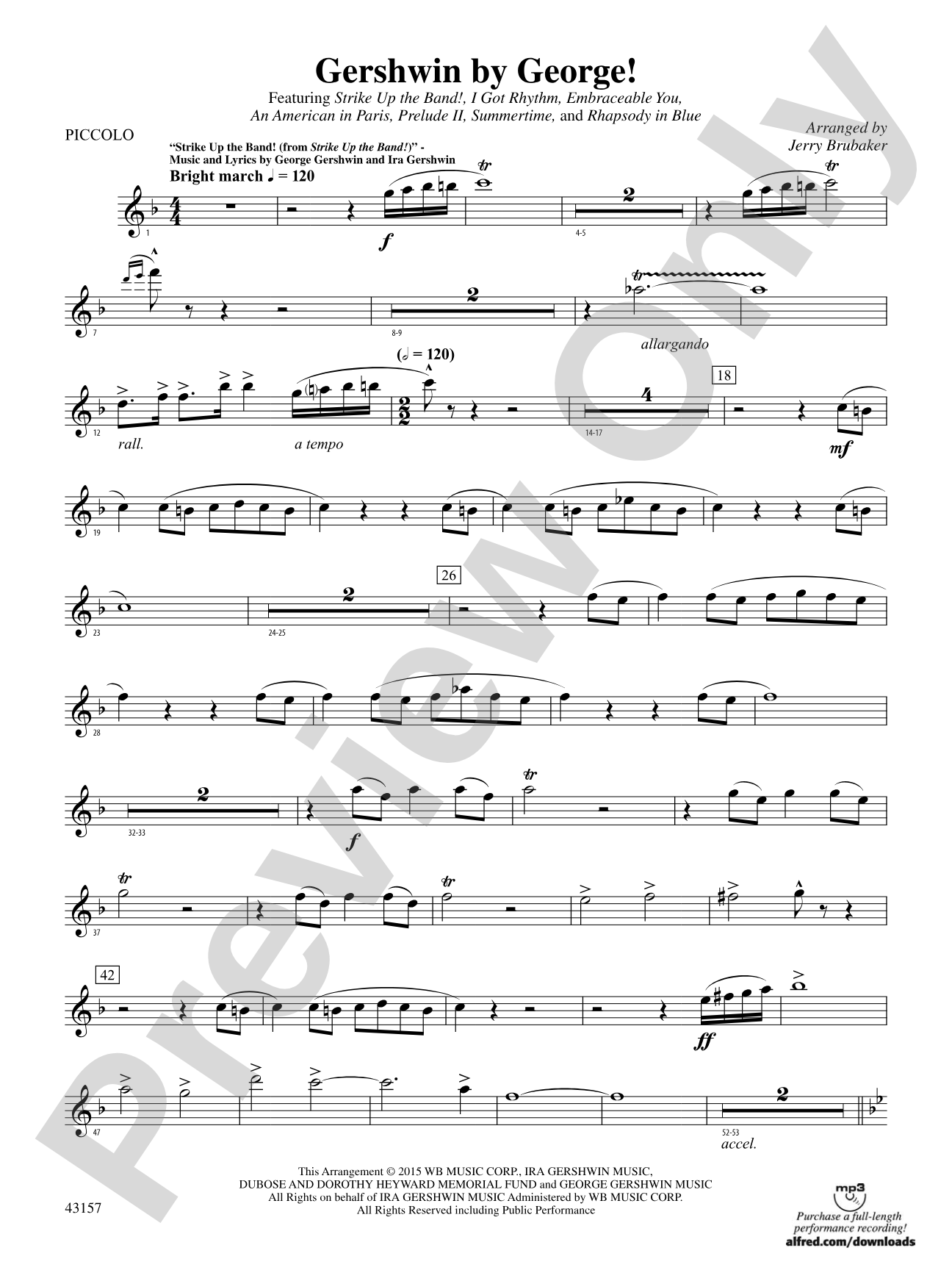 Gershwin by George!: Piccolo