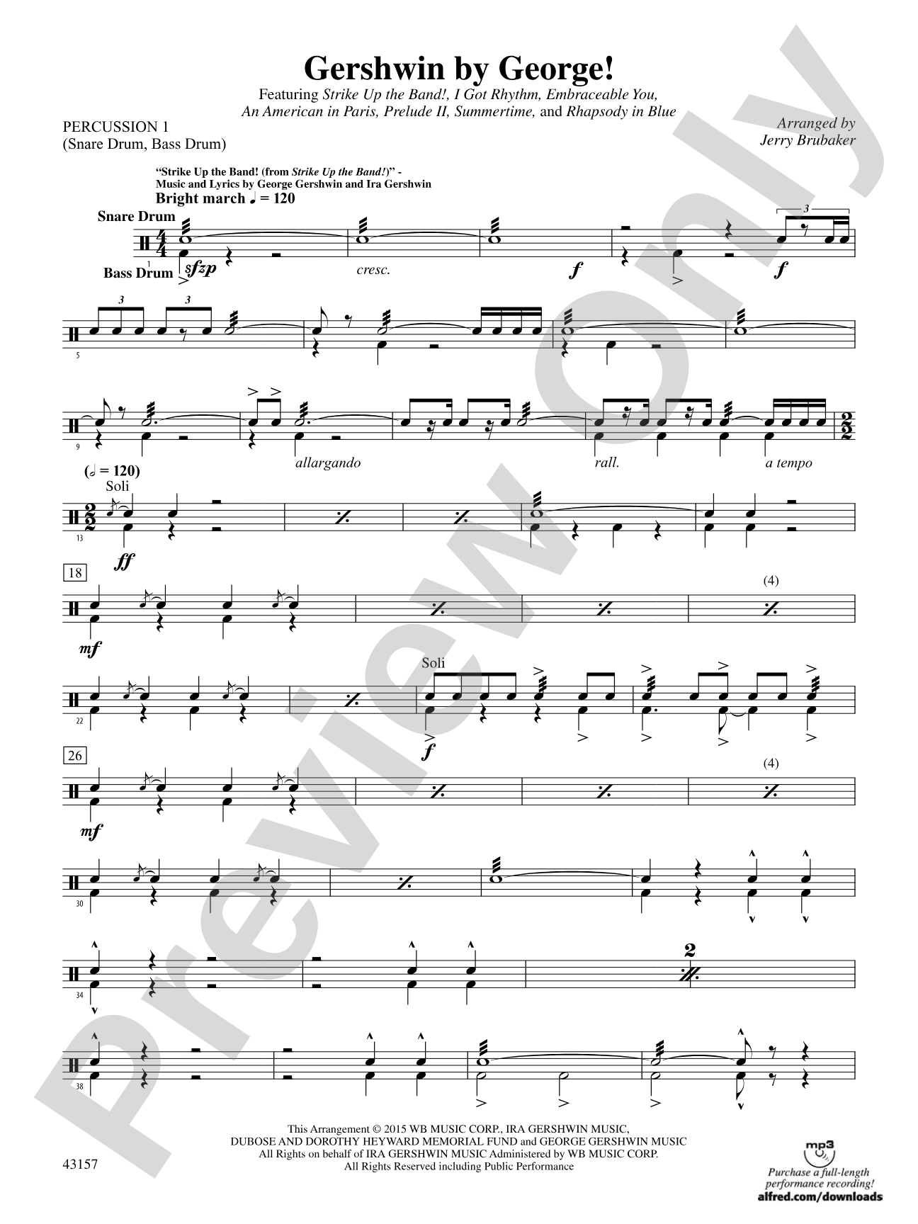 Gershwin by George!: 1st Percussion