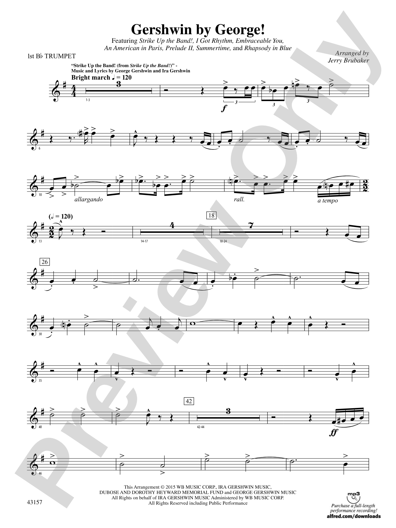 Gershwin by George!: 1st B-flat Trumpet