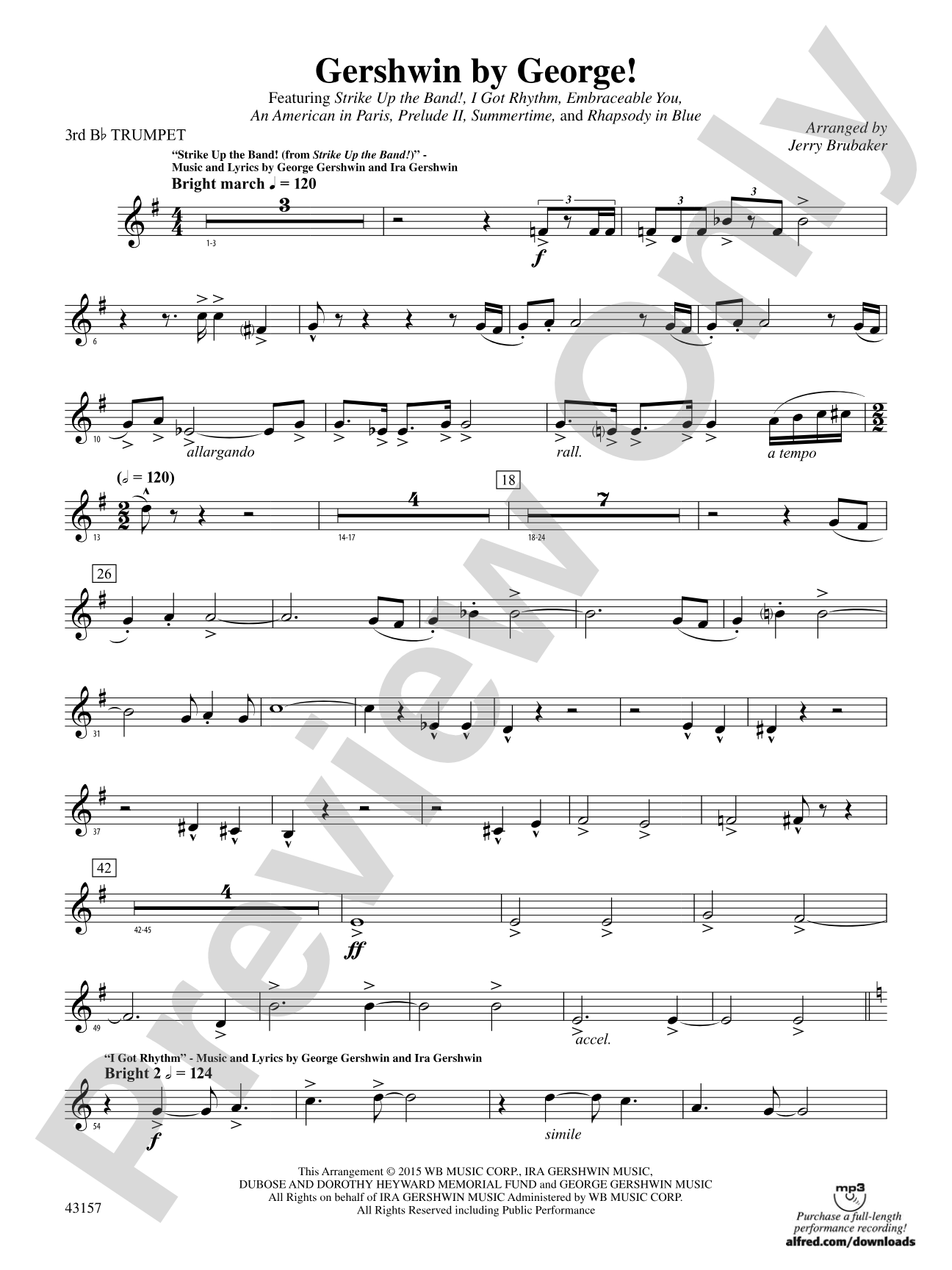 Gershwin by George!: 3rd B-flat Trumpet