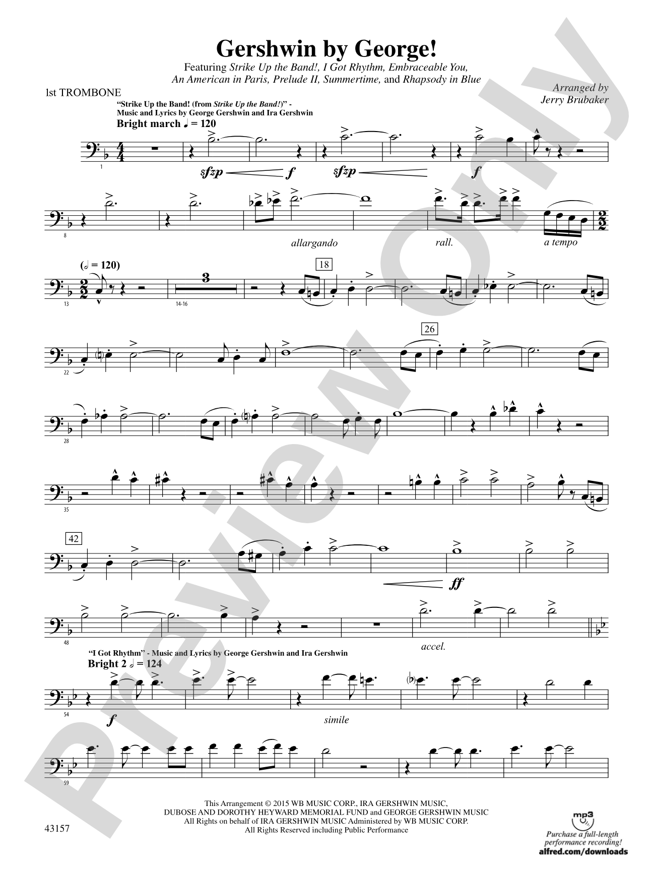 Gershwin by George!: 1st Trombone