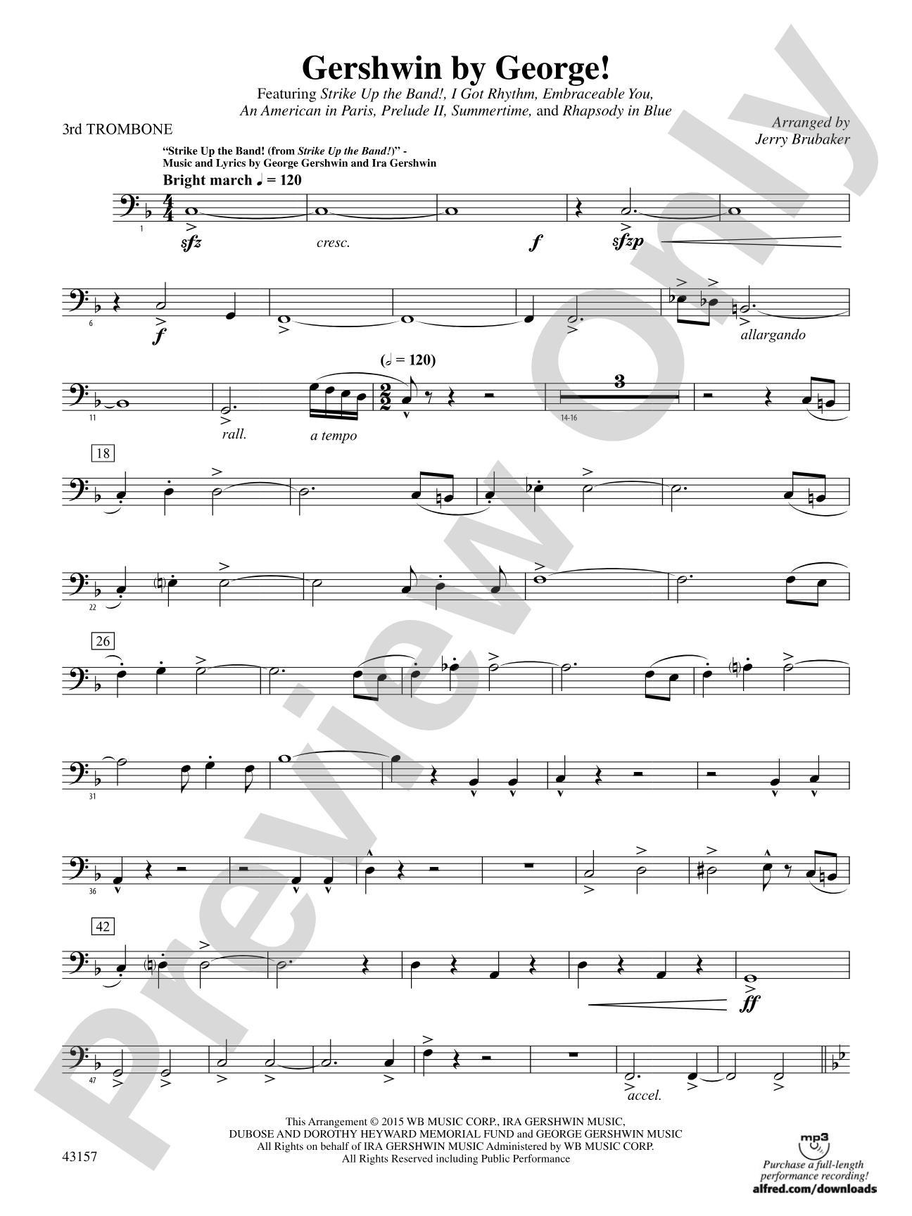 Gershwin by George!: 3rd Trombone