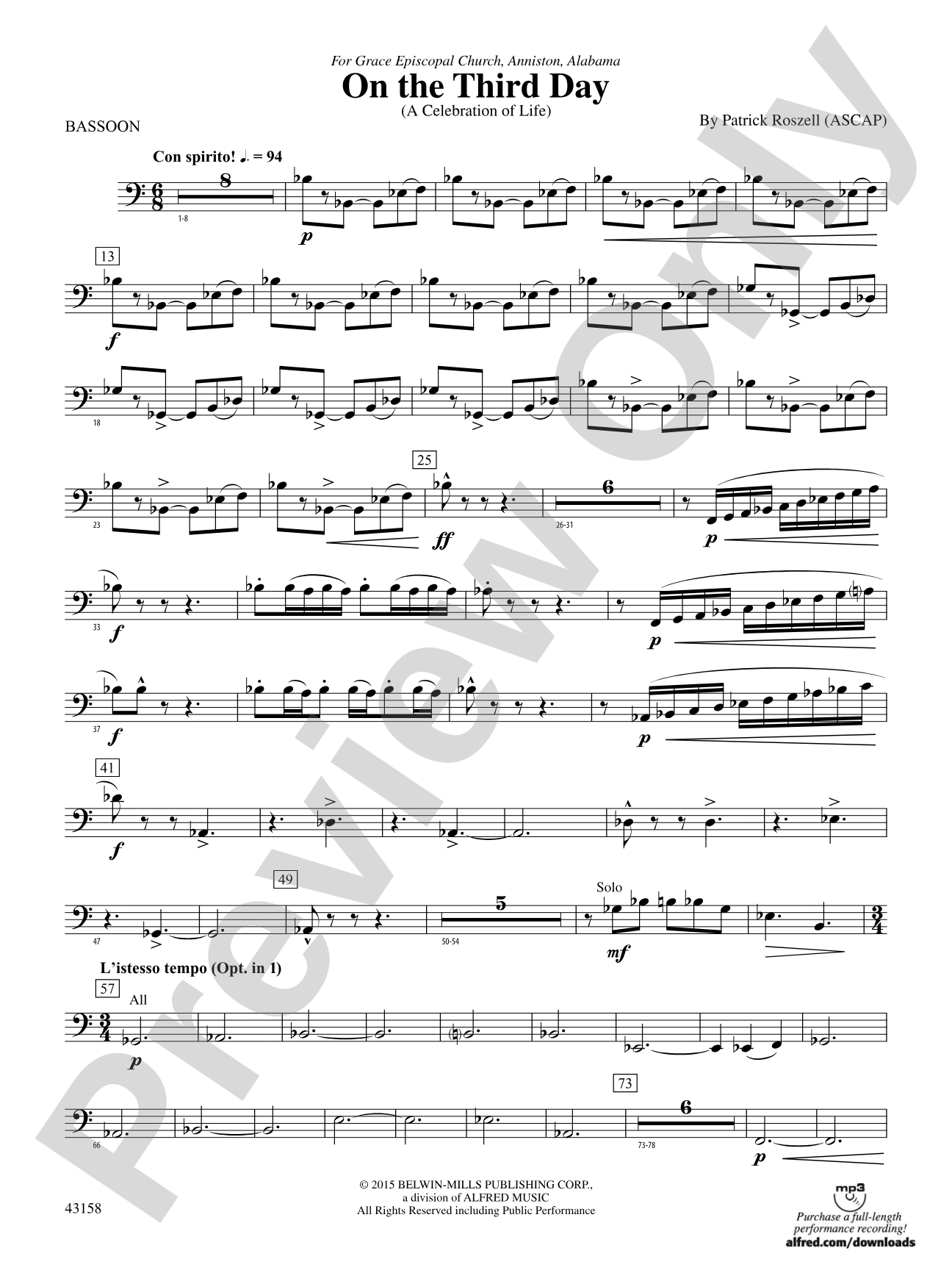 On the Third Day: Bassoon