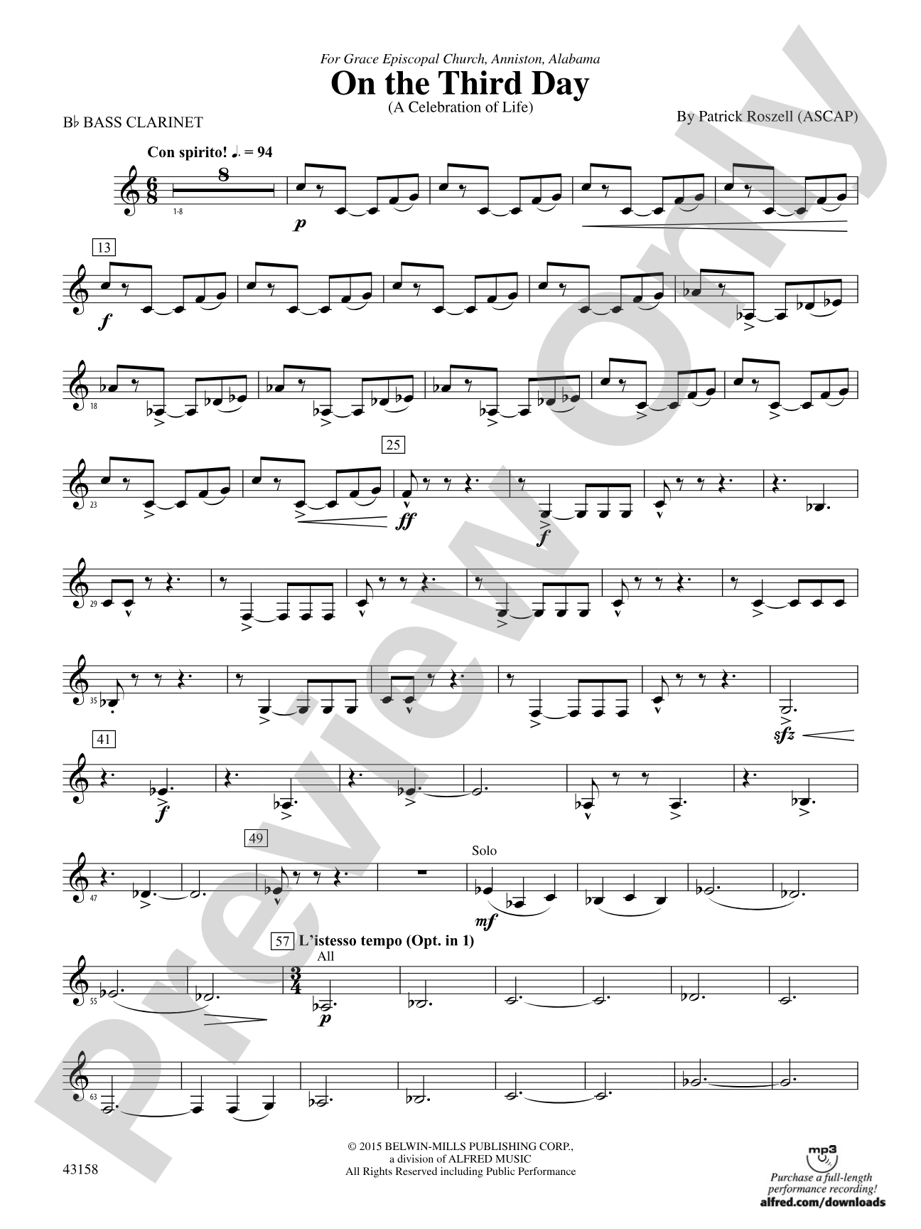 On the Third Day: B-flat Bass Clarinet