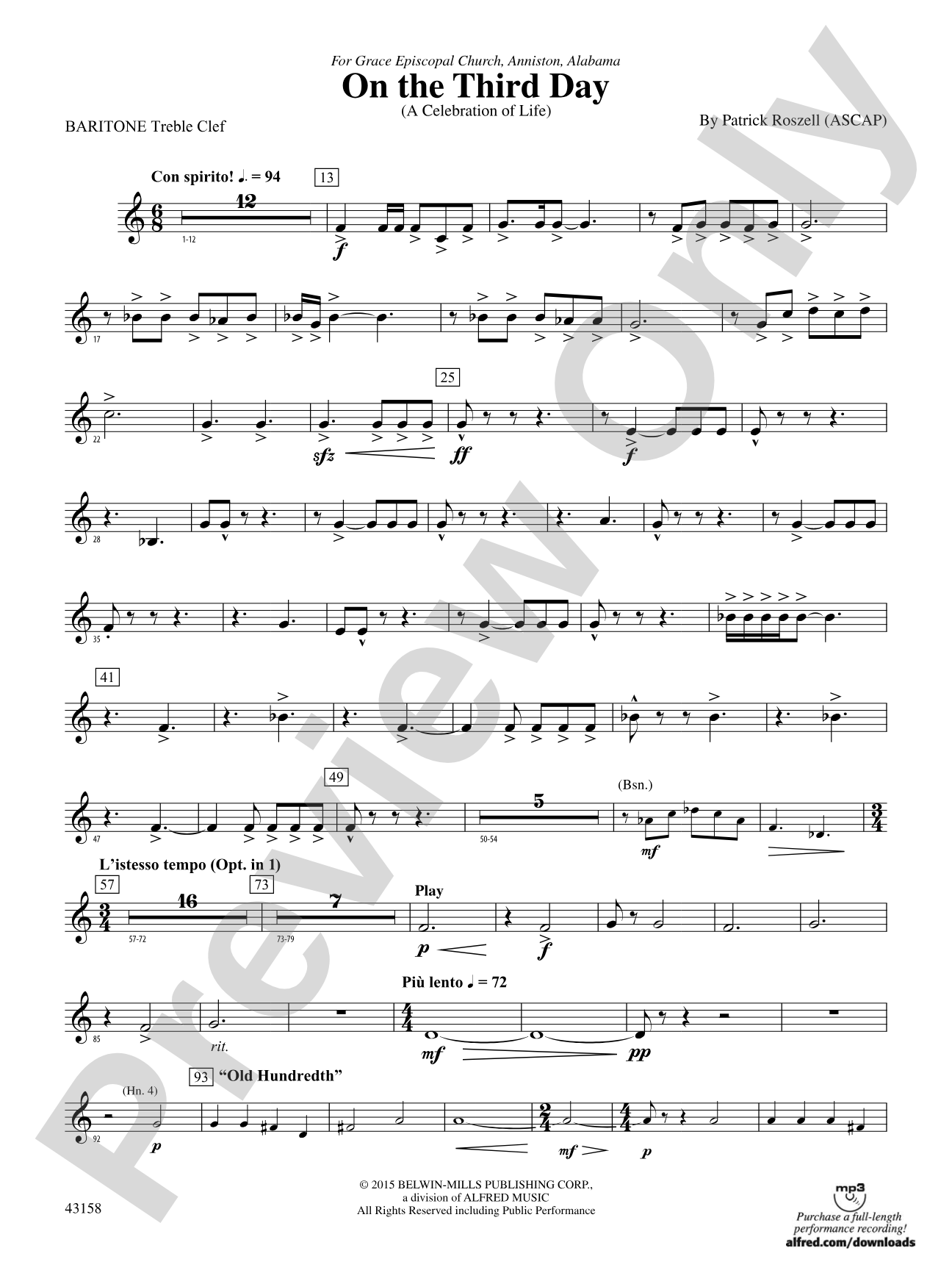 On the Third Day: Baritone T.C.