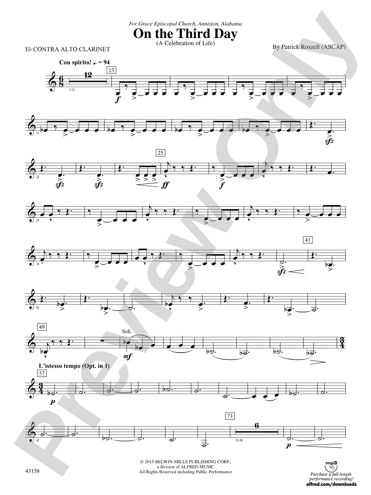 On the Third Day: E-flat Contra-Alto Clarinet