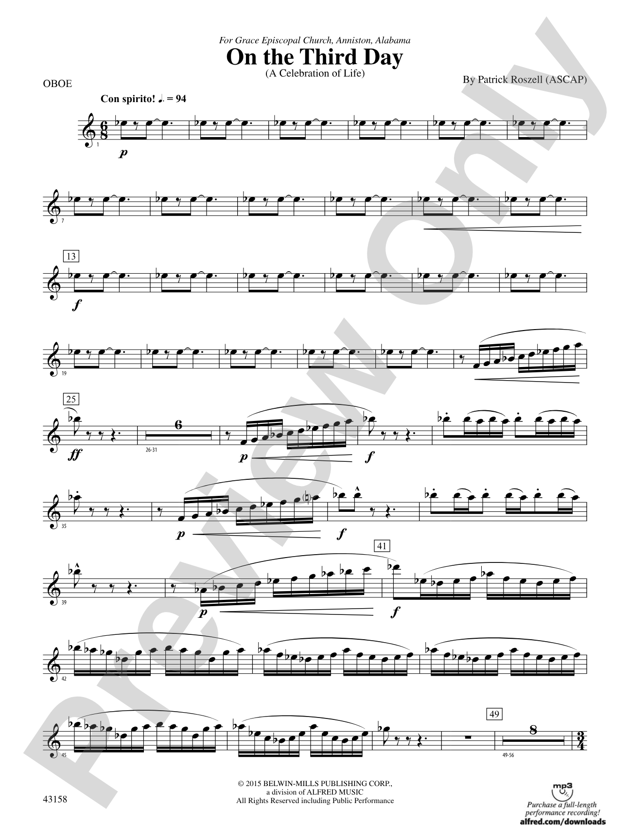 On the Third Day: Oboe