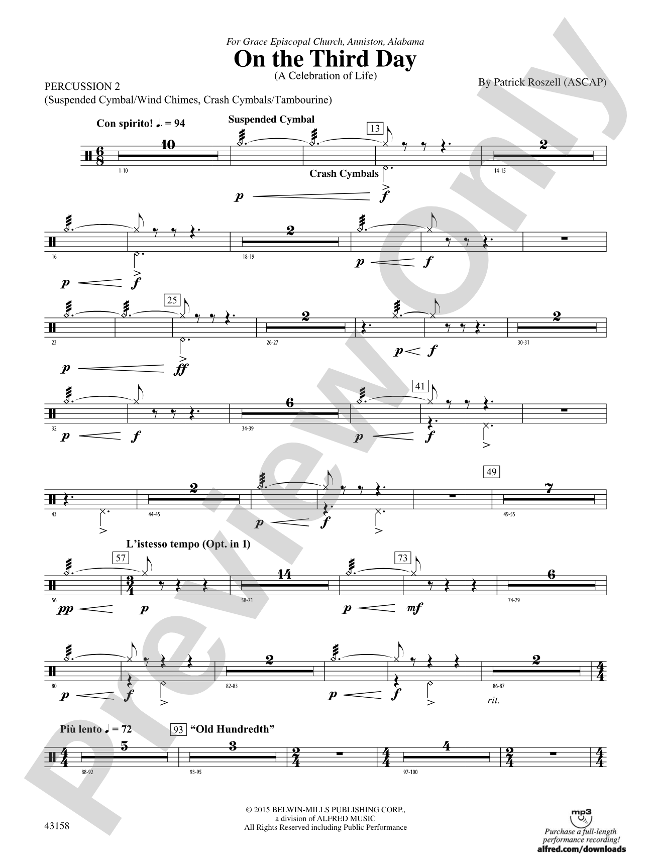 On the Third Day: 2nd Percussion
