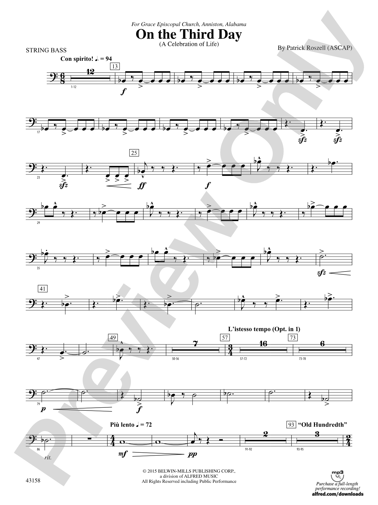 On the Third Day: String Bass