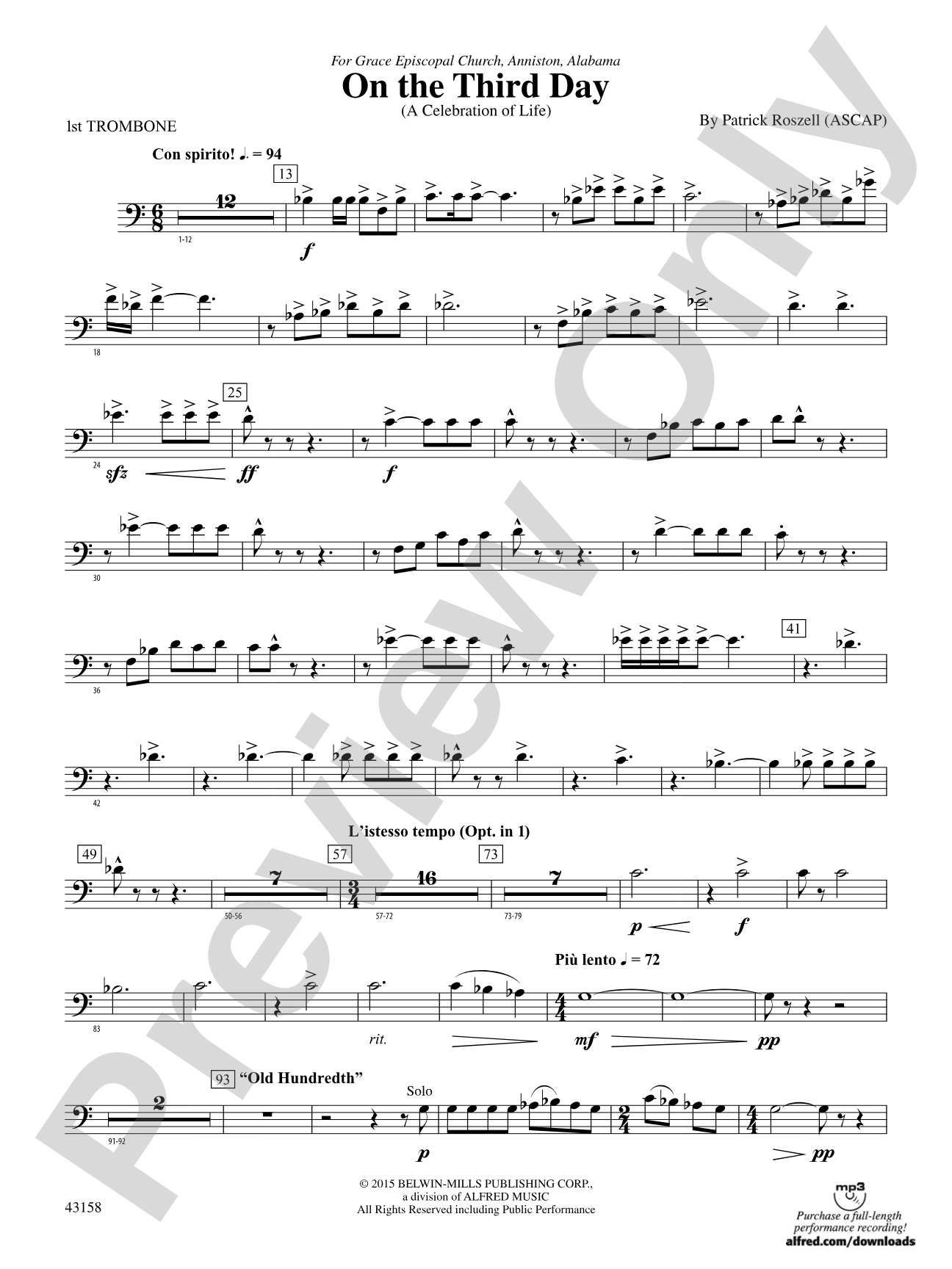 On the Third Day: 1st Trombone
