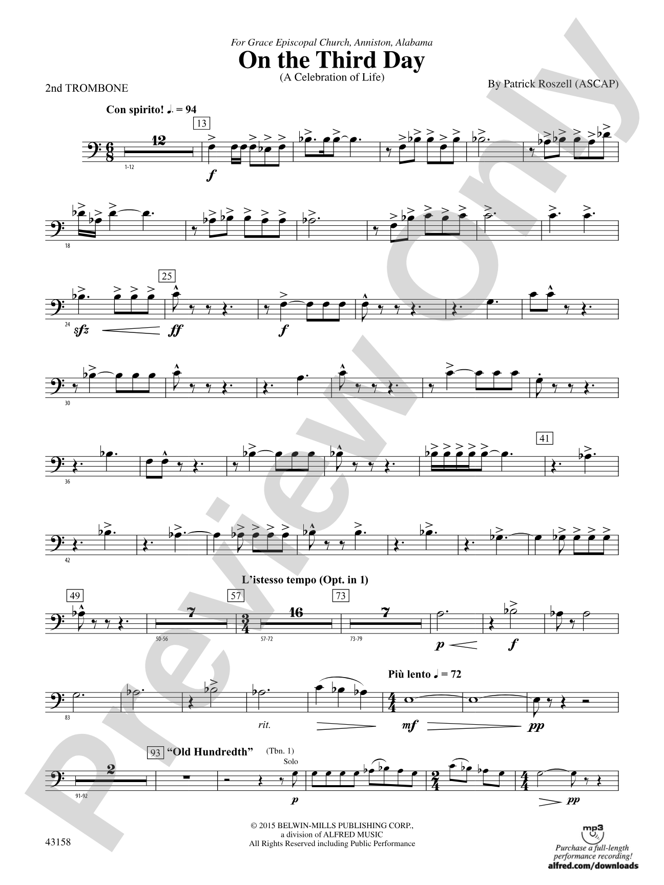 On the Third Day: 2nd Trombone