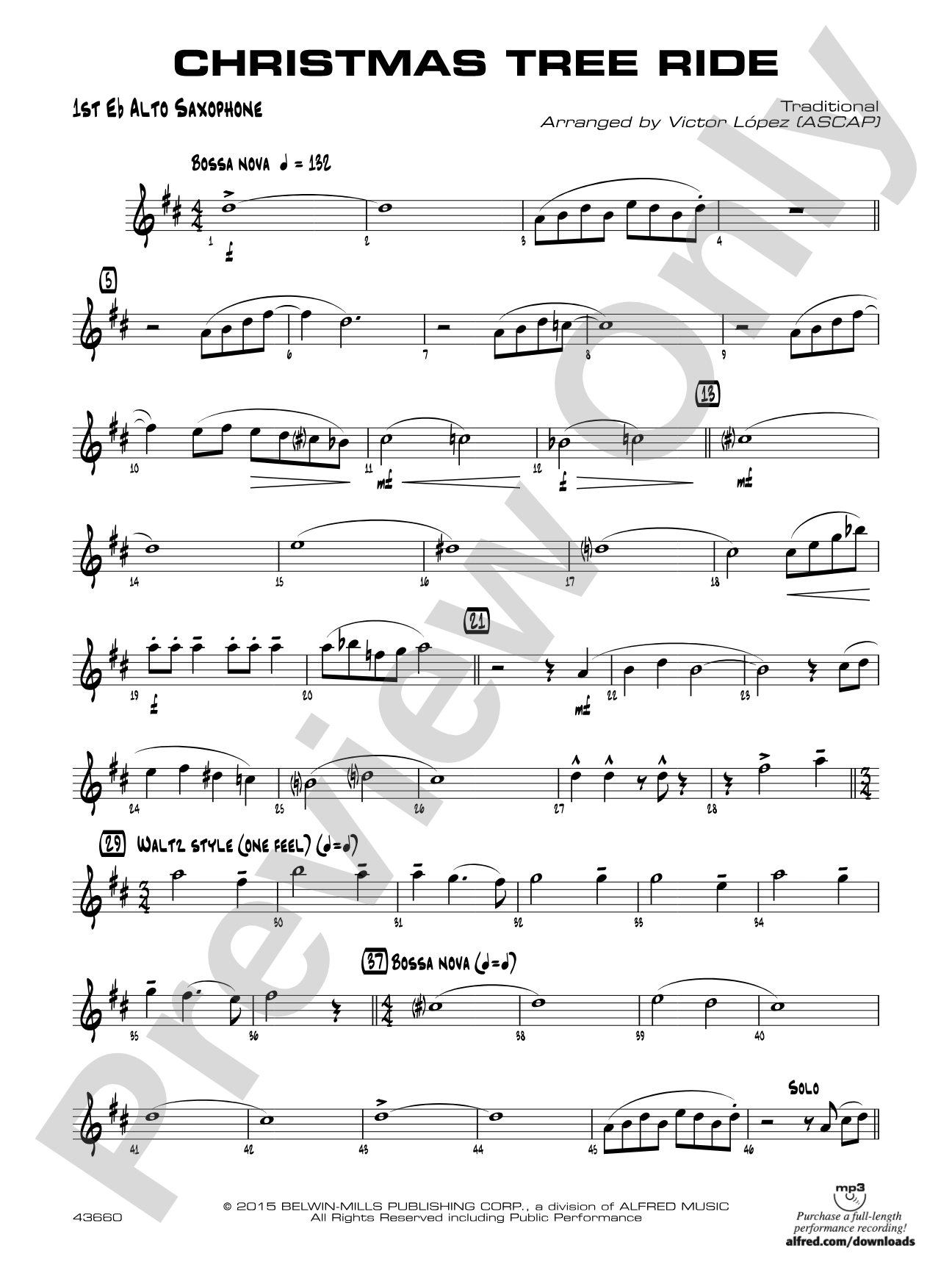 Christmas Tree Ride: E-flat Alto Saxophone