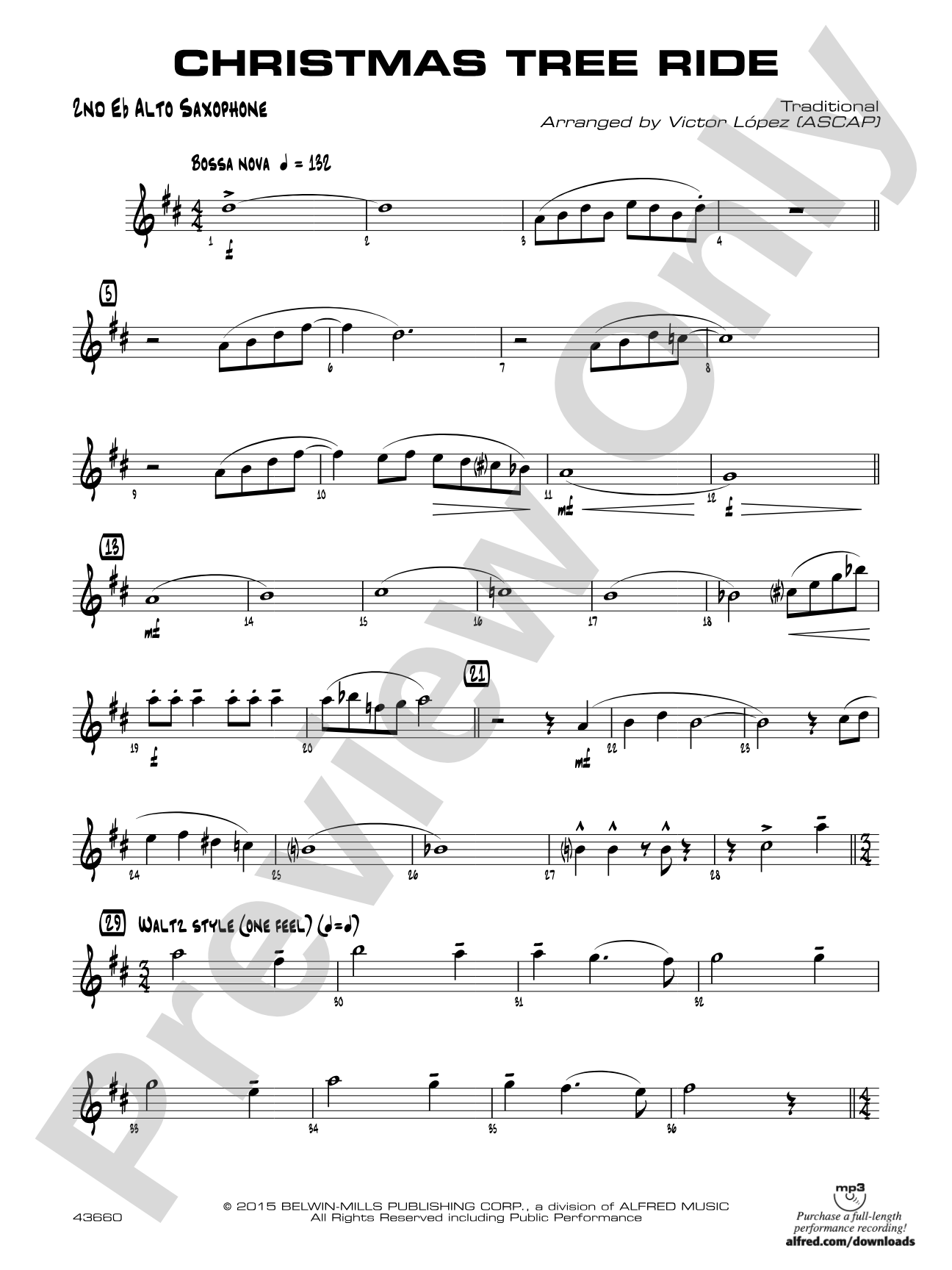 Christmas Tree Ride: 2nd E-flat Alto Saxophone