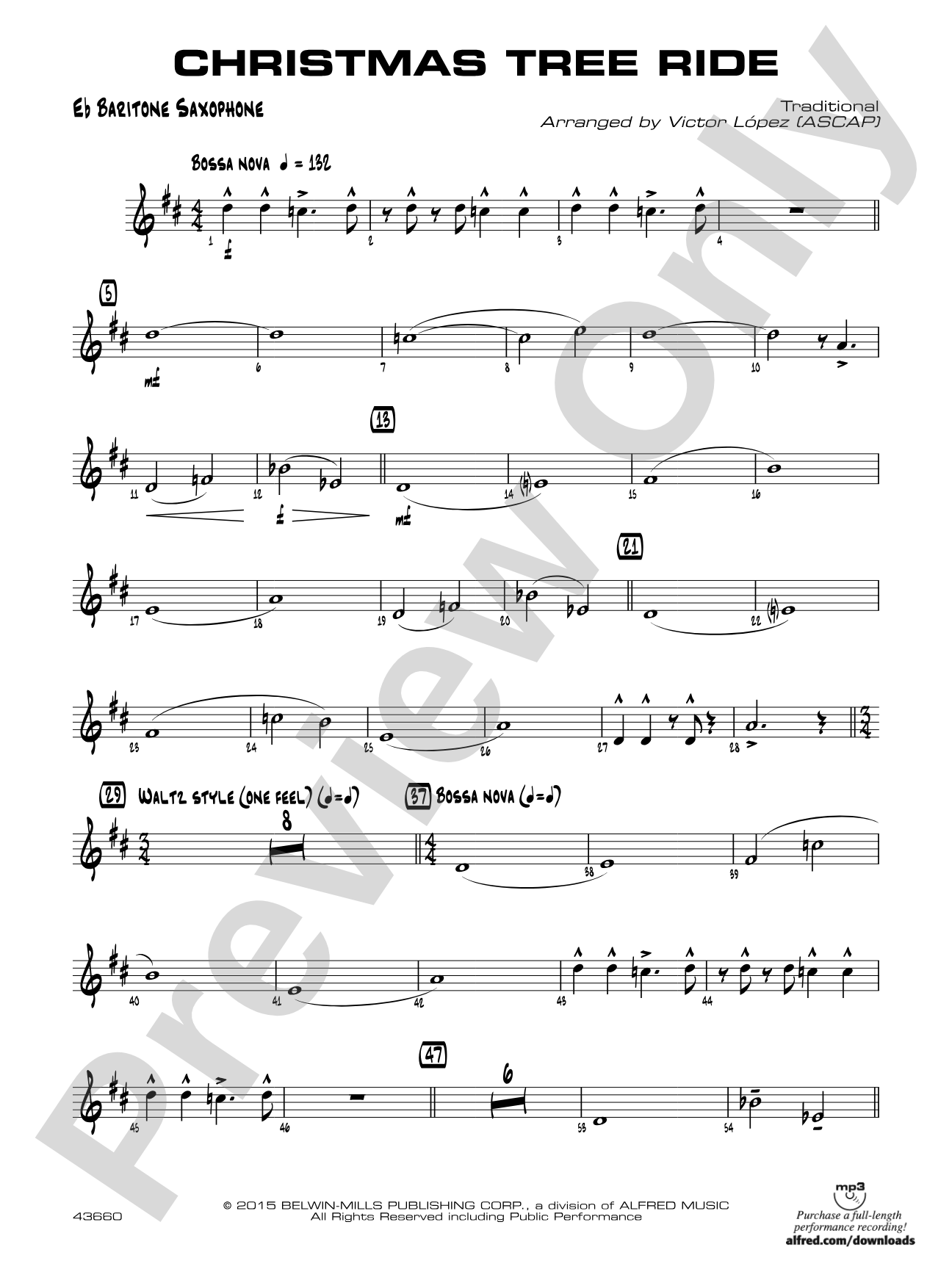 Christmas Tree Ride: E-flat Baritone Saxophone