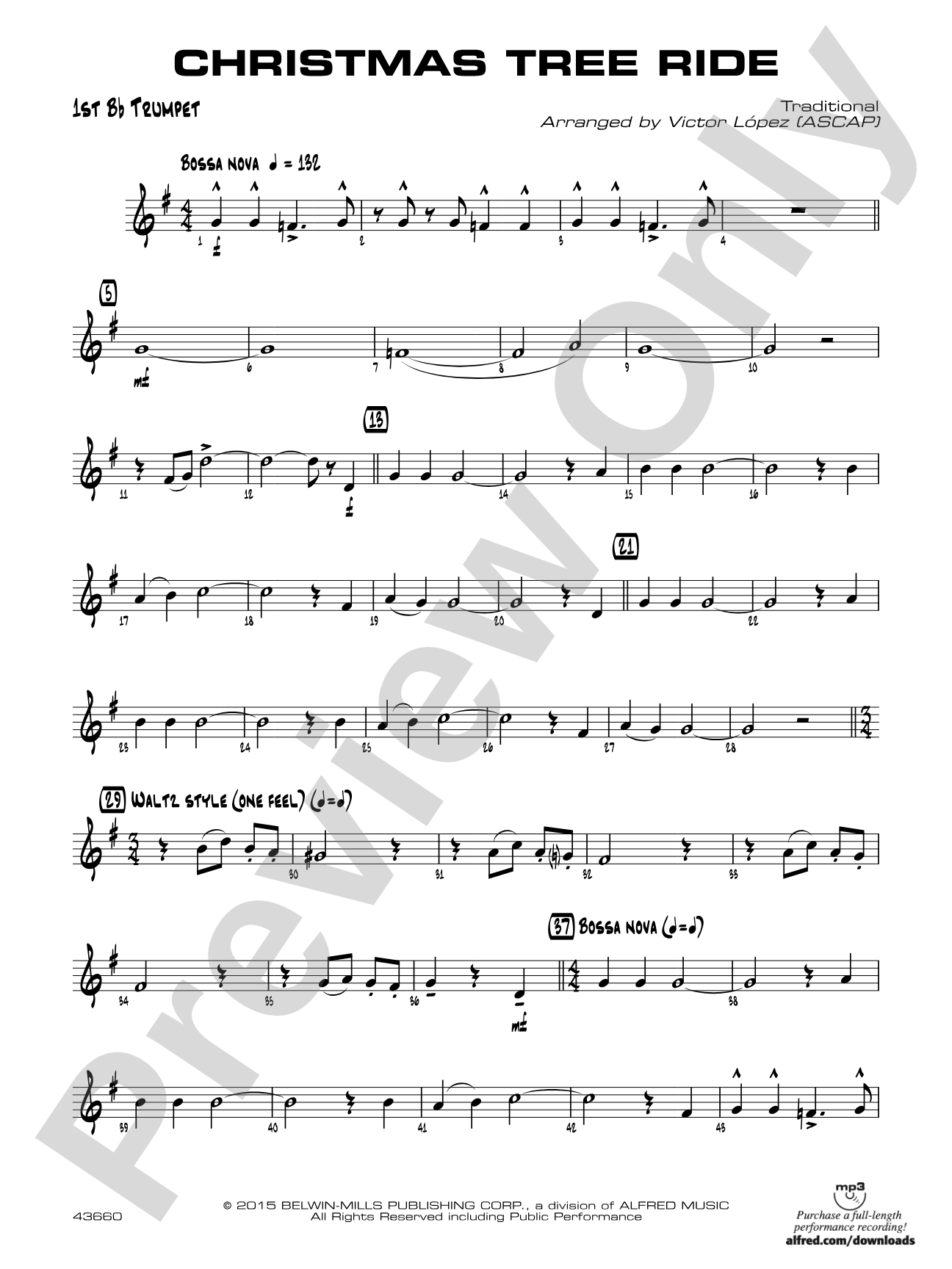Christmas Tree Ride: 1st B-flat Trumpet