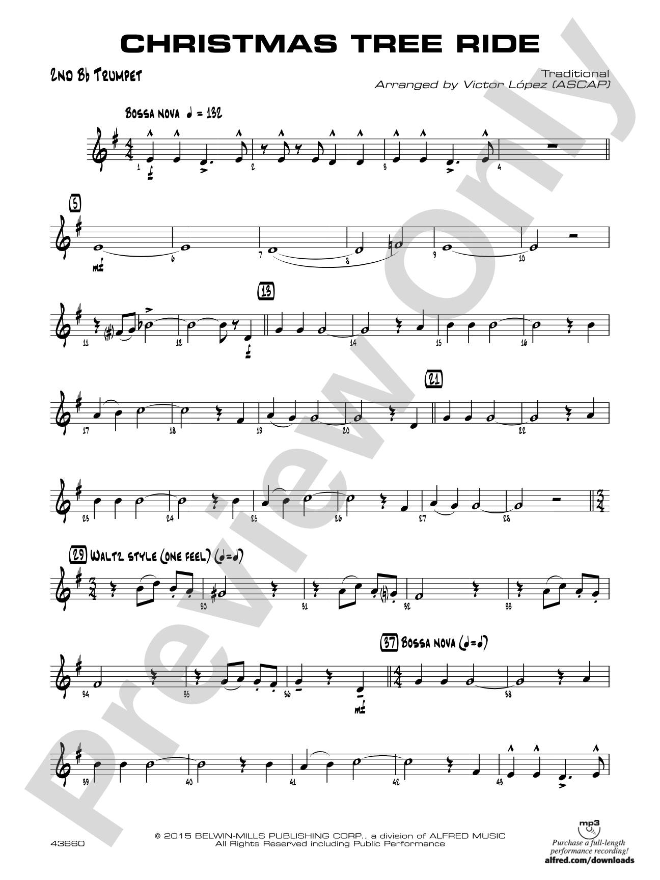 Christmas Tree Ride: 2nd B-flat Trumpet