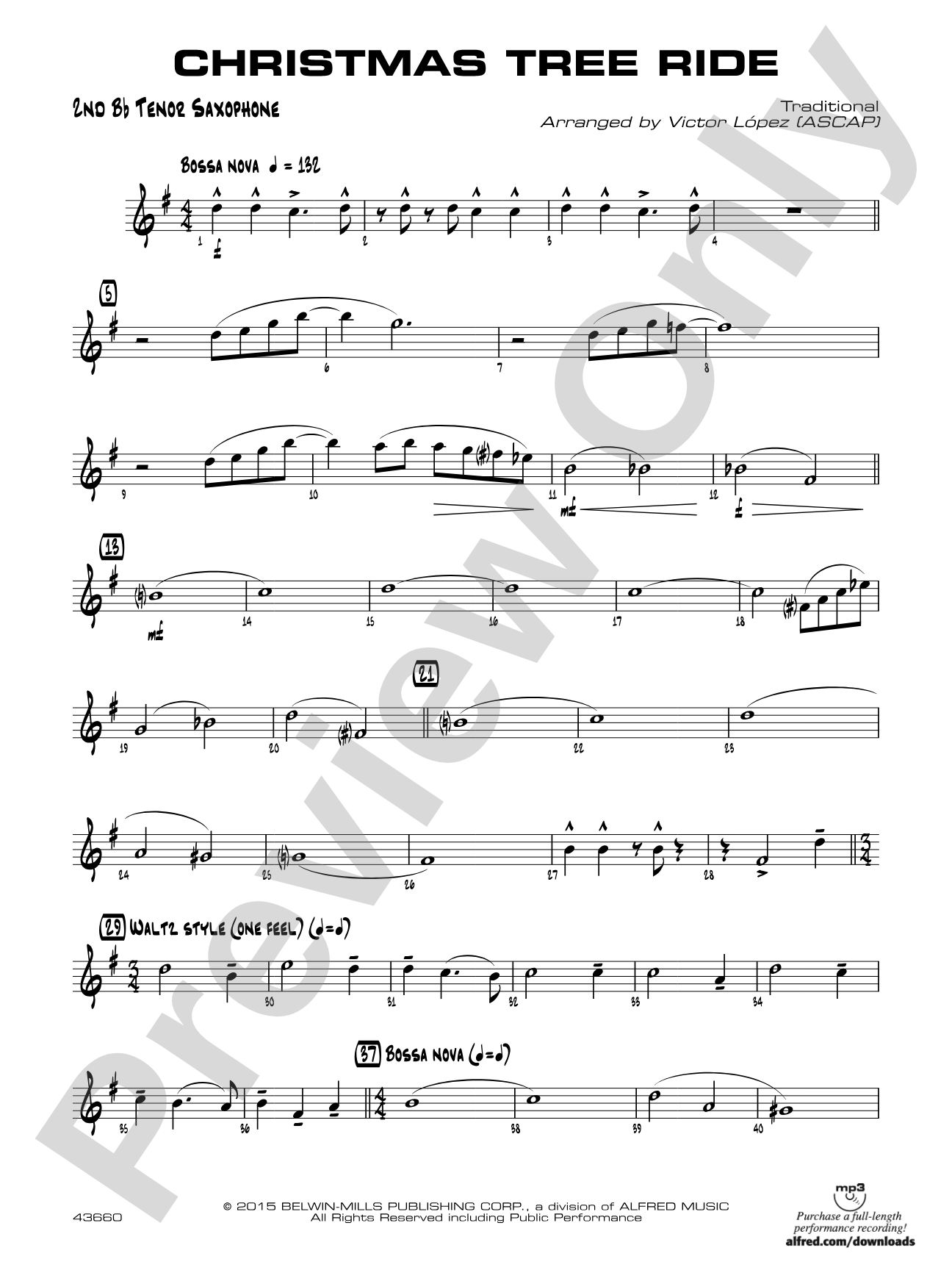 Christmas Tree Ride: 2nd B-flat Tenor Saxophone