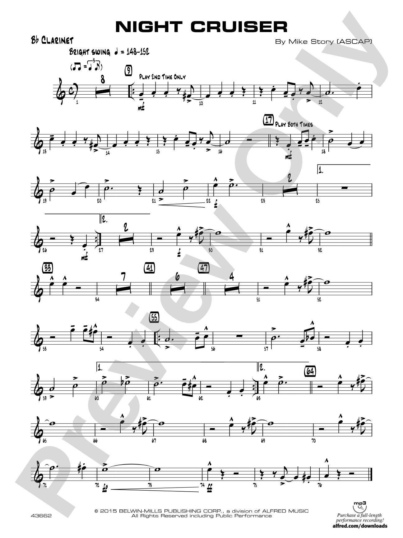Night Cruiser: 1st B-flat Clarinet