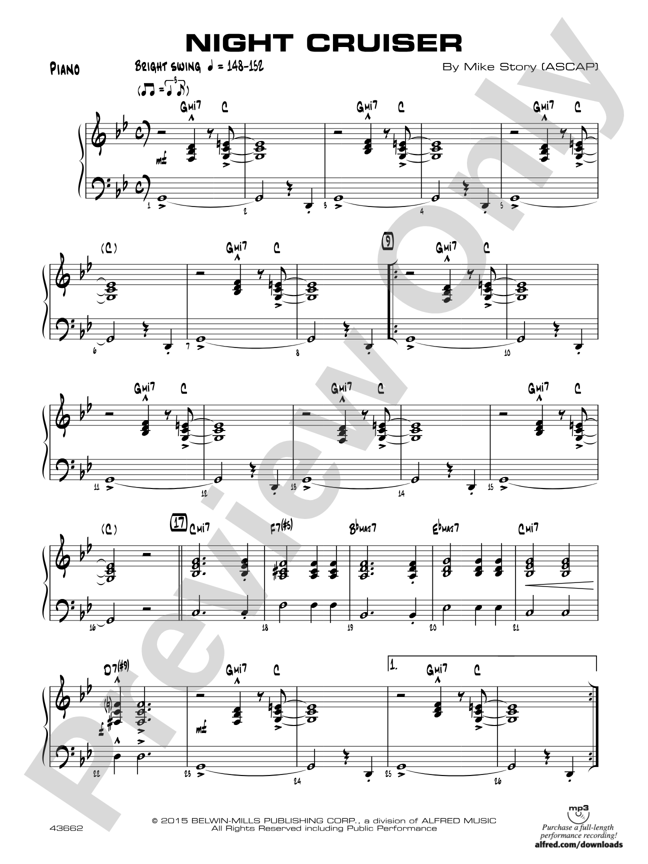 Night Cruiser: Piano Accompaniment