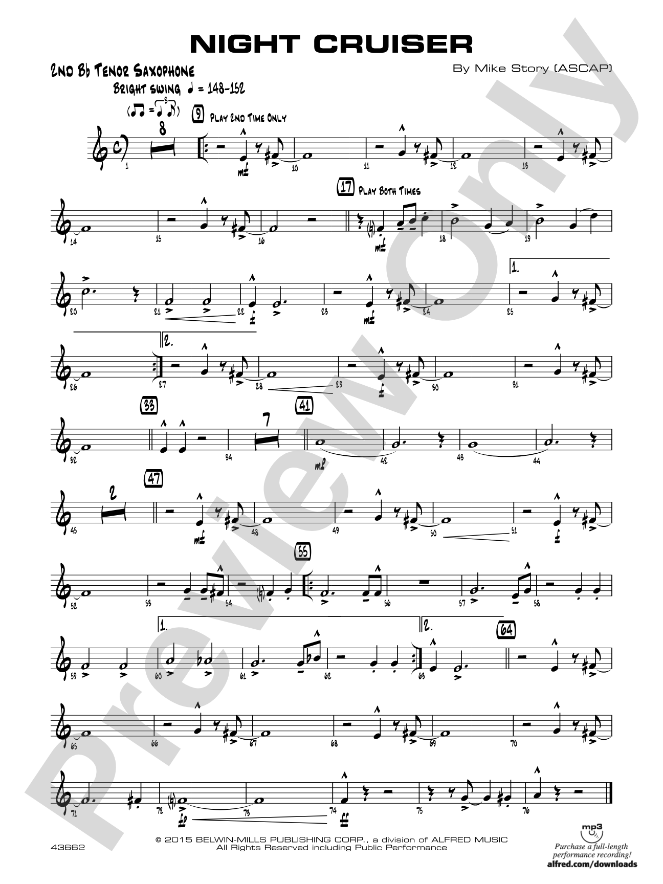 Night Cruiser: 2nd B-flat Tenor Saxophone