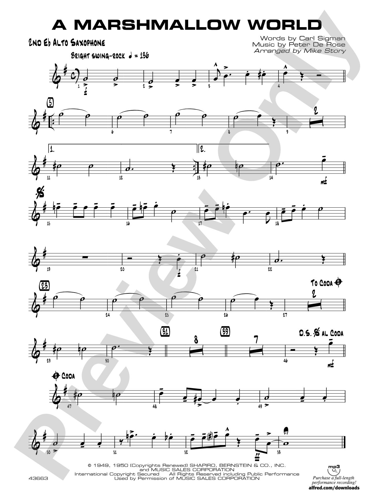 A Marshmallow World: 2nd E-flat Alto Saxophone