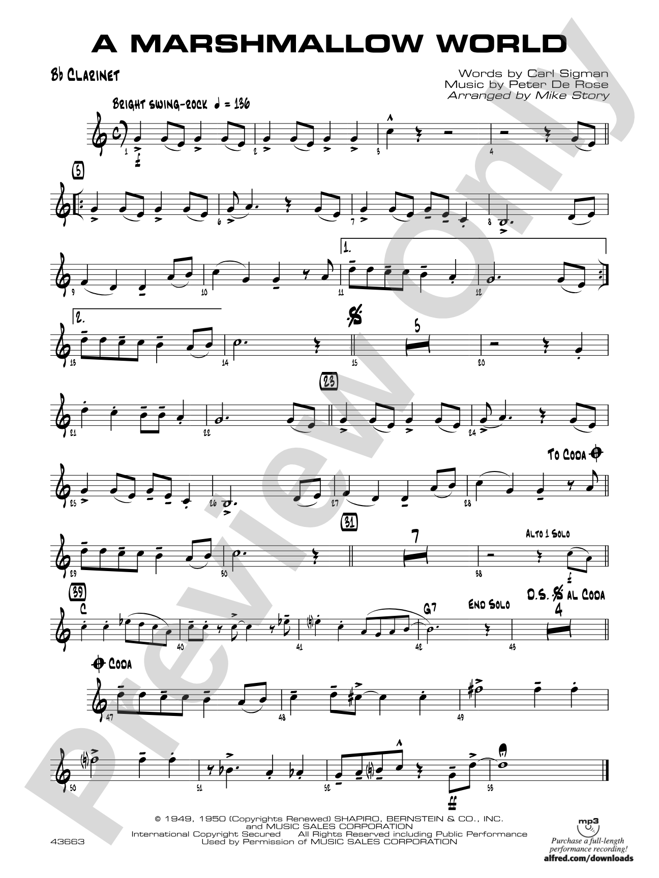 A Marshmallow World: 1st B-flat Clarinet