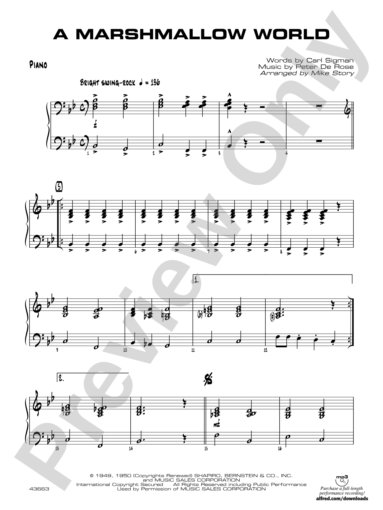 A Marshmallow World: Piano Accompaniment