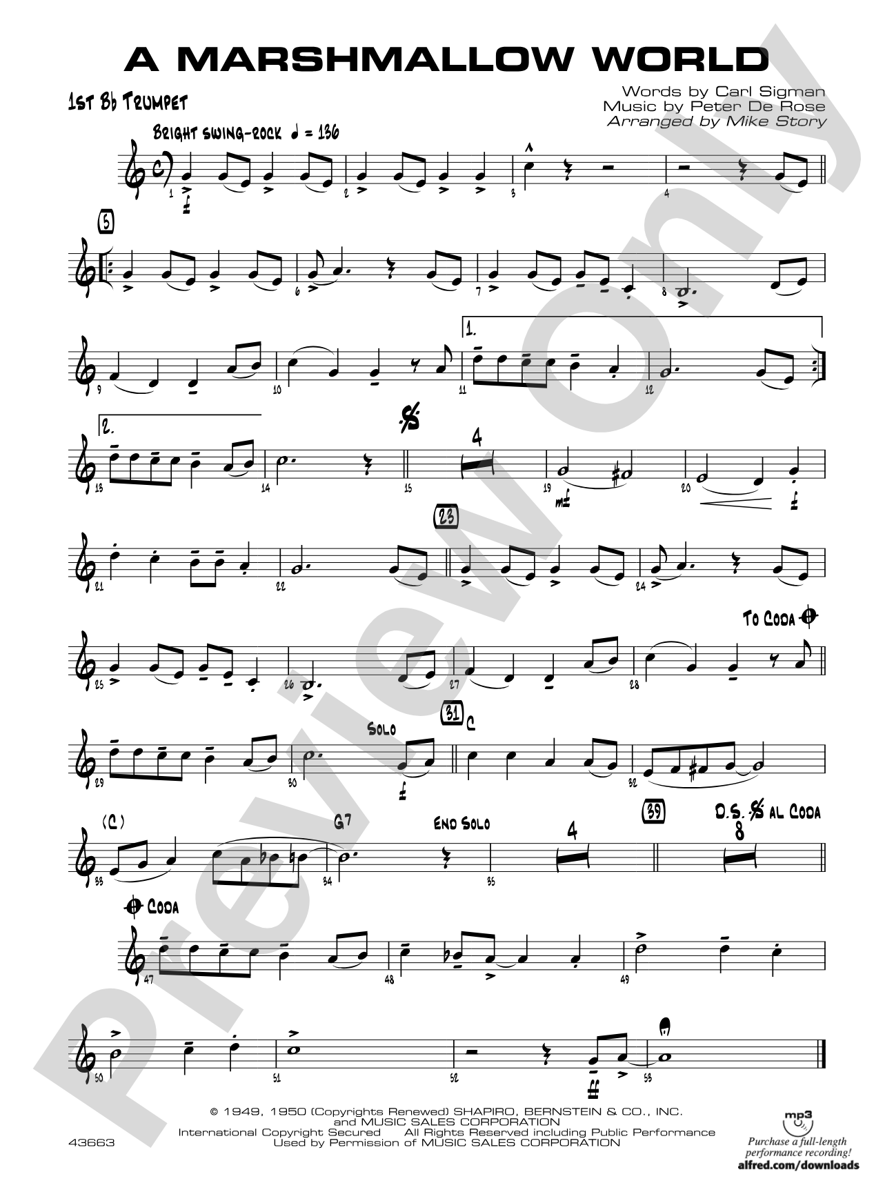 A Marshmallow World: 1st B-flat Trumpet