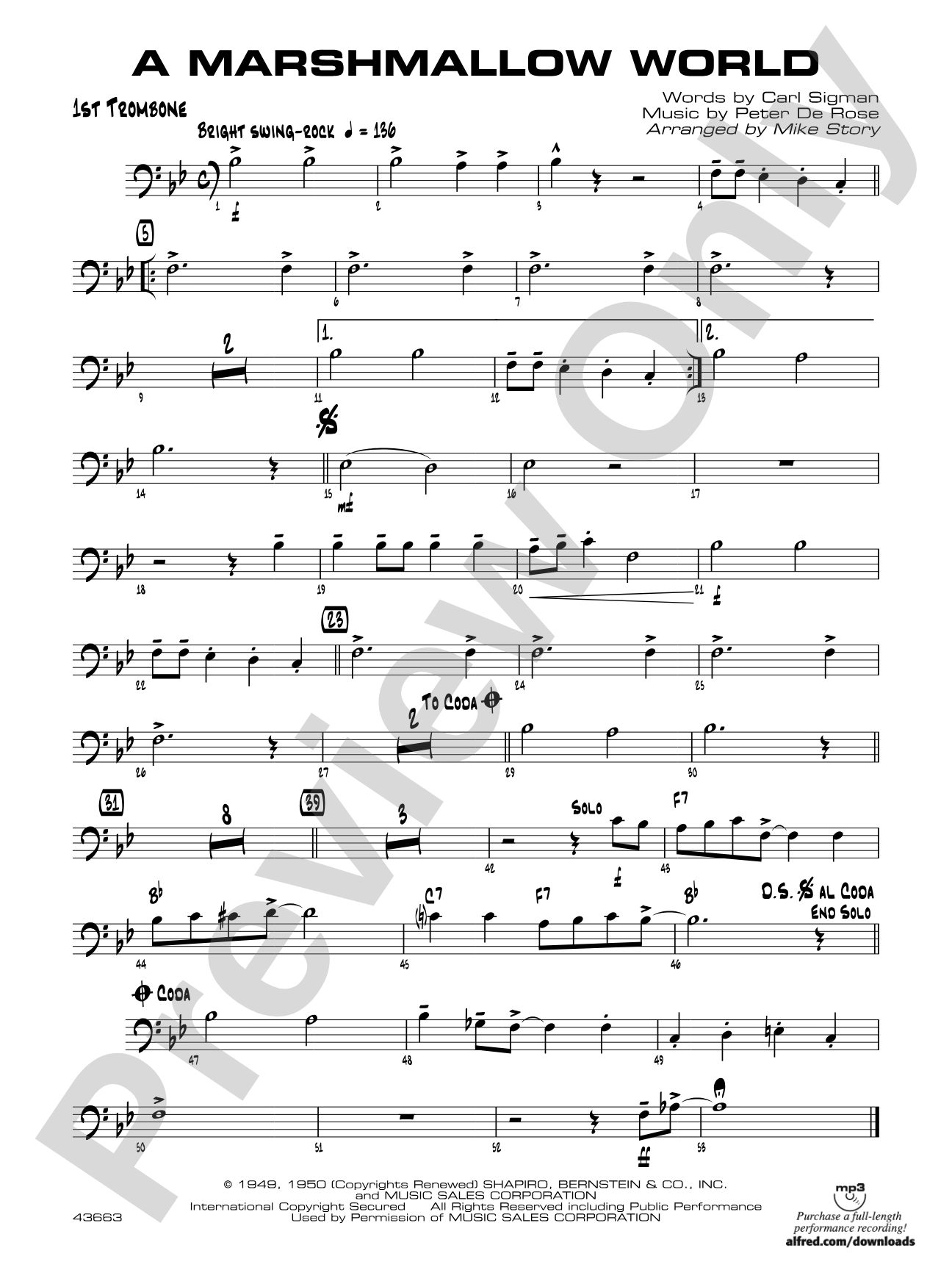 A Marshmallow World: 1st Trombone
