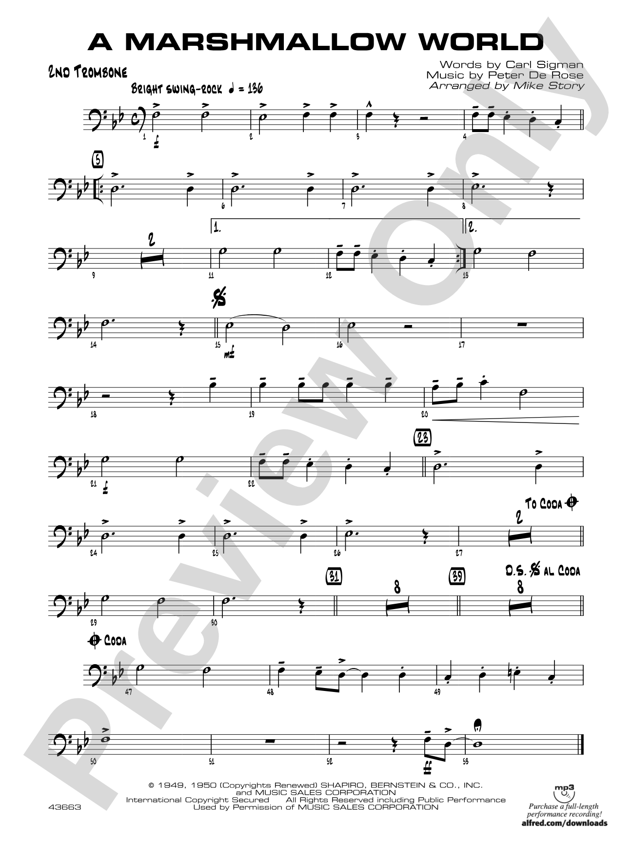 A Marshmallow World: 2nd Trombone