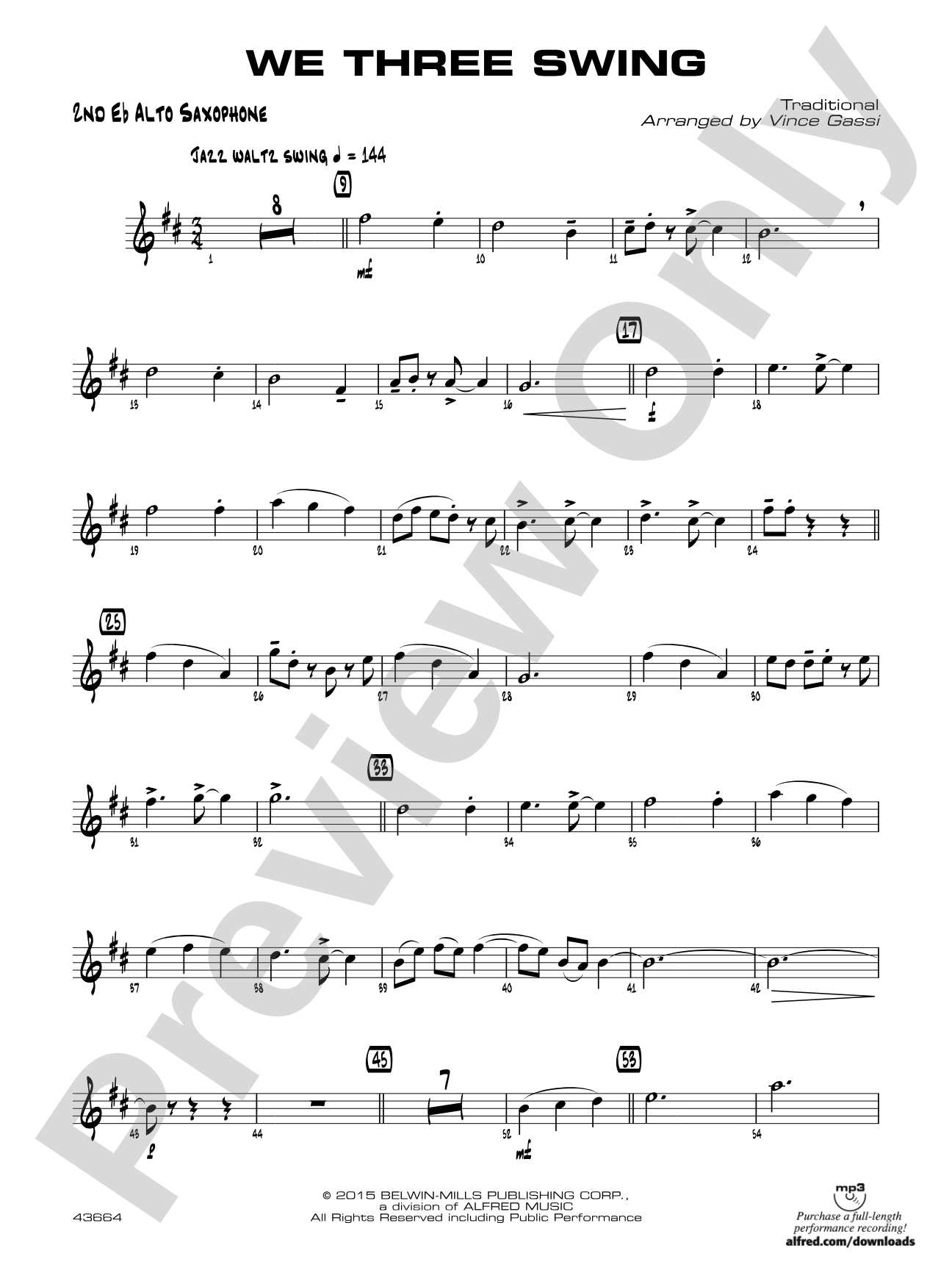 We Three Swing: 2nd E-flat Alto Saxophone