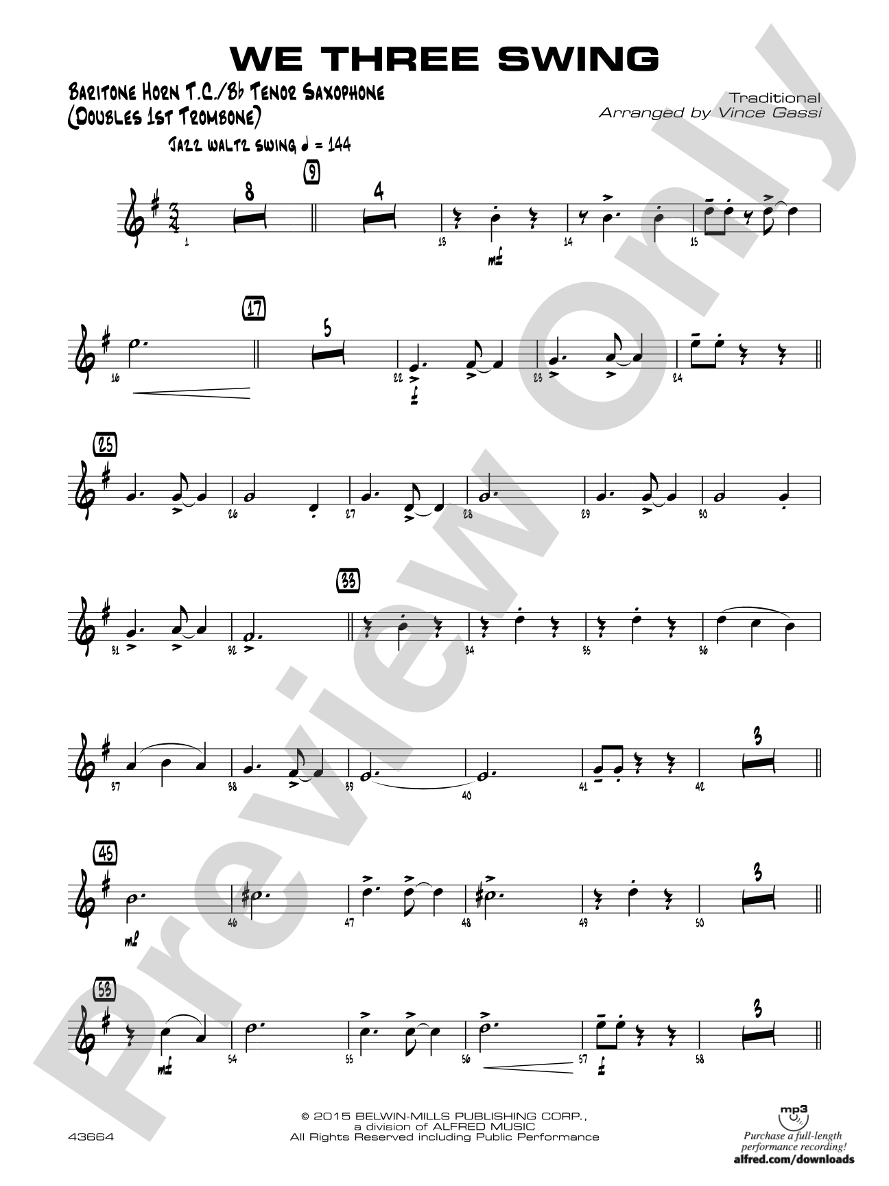 We Three Swing: Baritone T.C.
