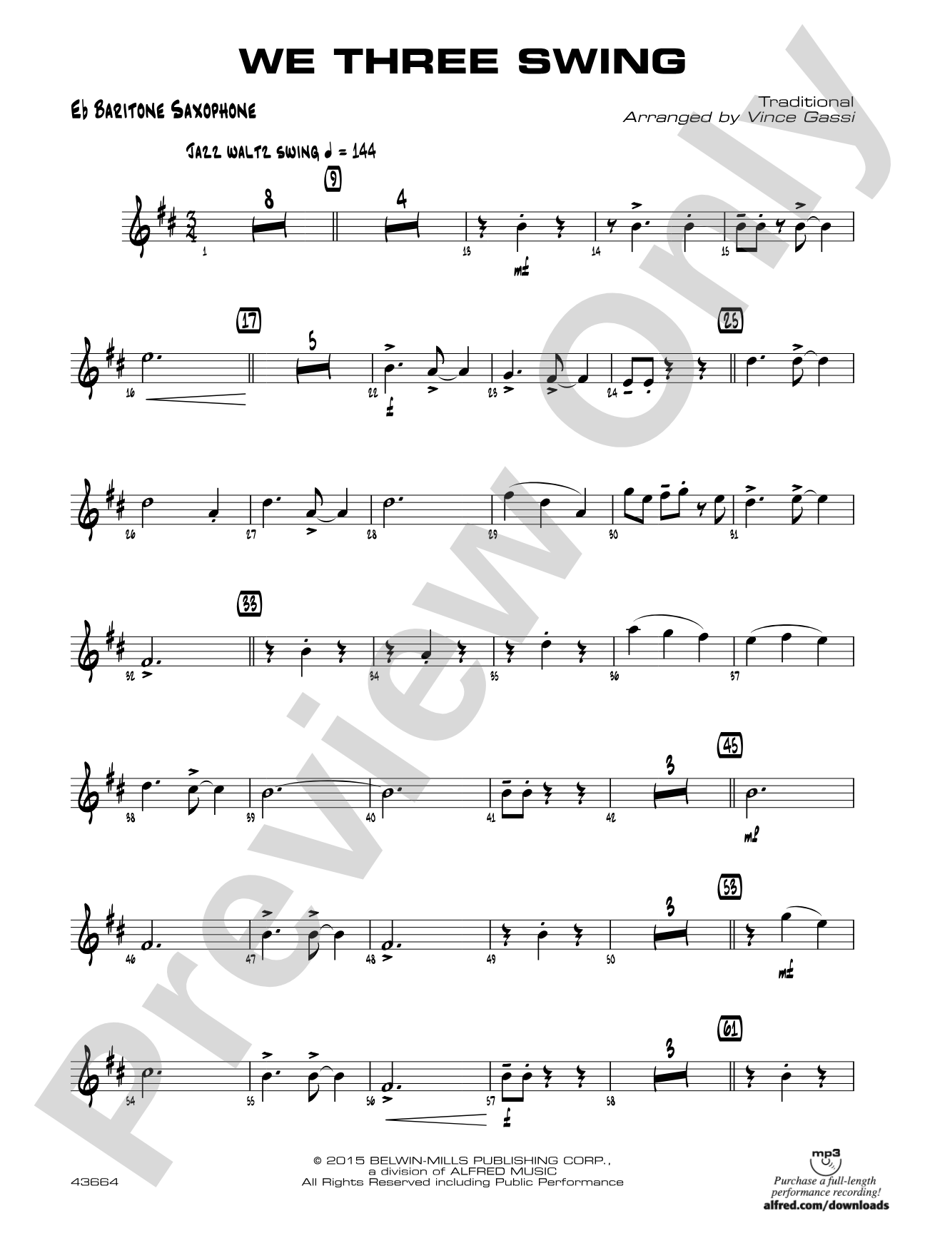 We Three Swing: E-flat Baritone Saxophone