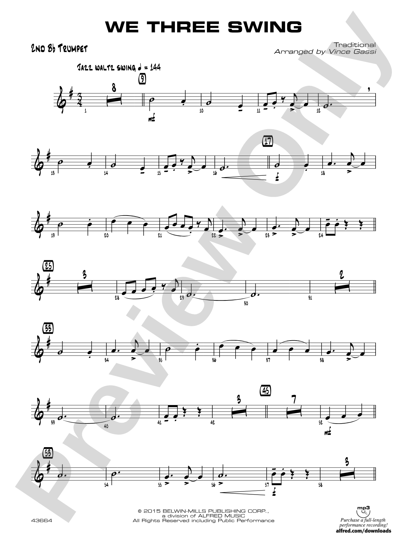We Three Swing: 2nd B-flat Trumpet