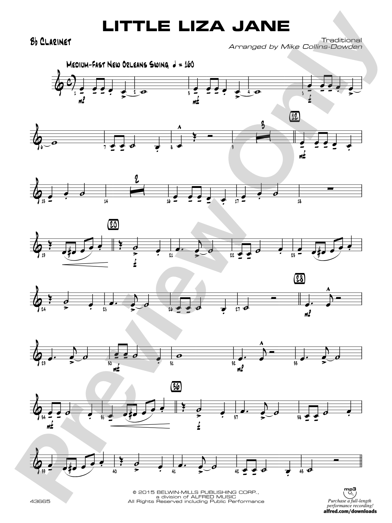 Little Liza Jane: 1st B-flat Clarinet