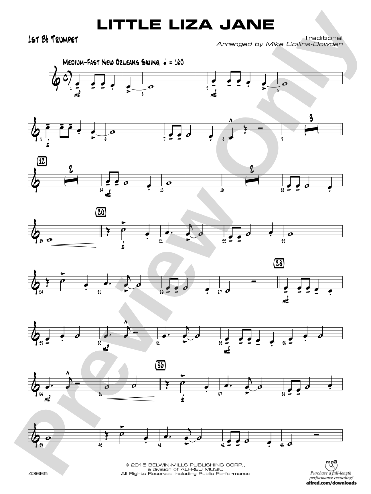 Little Liza Jane: 1st B-flat Trumpet