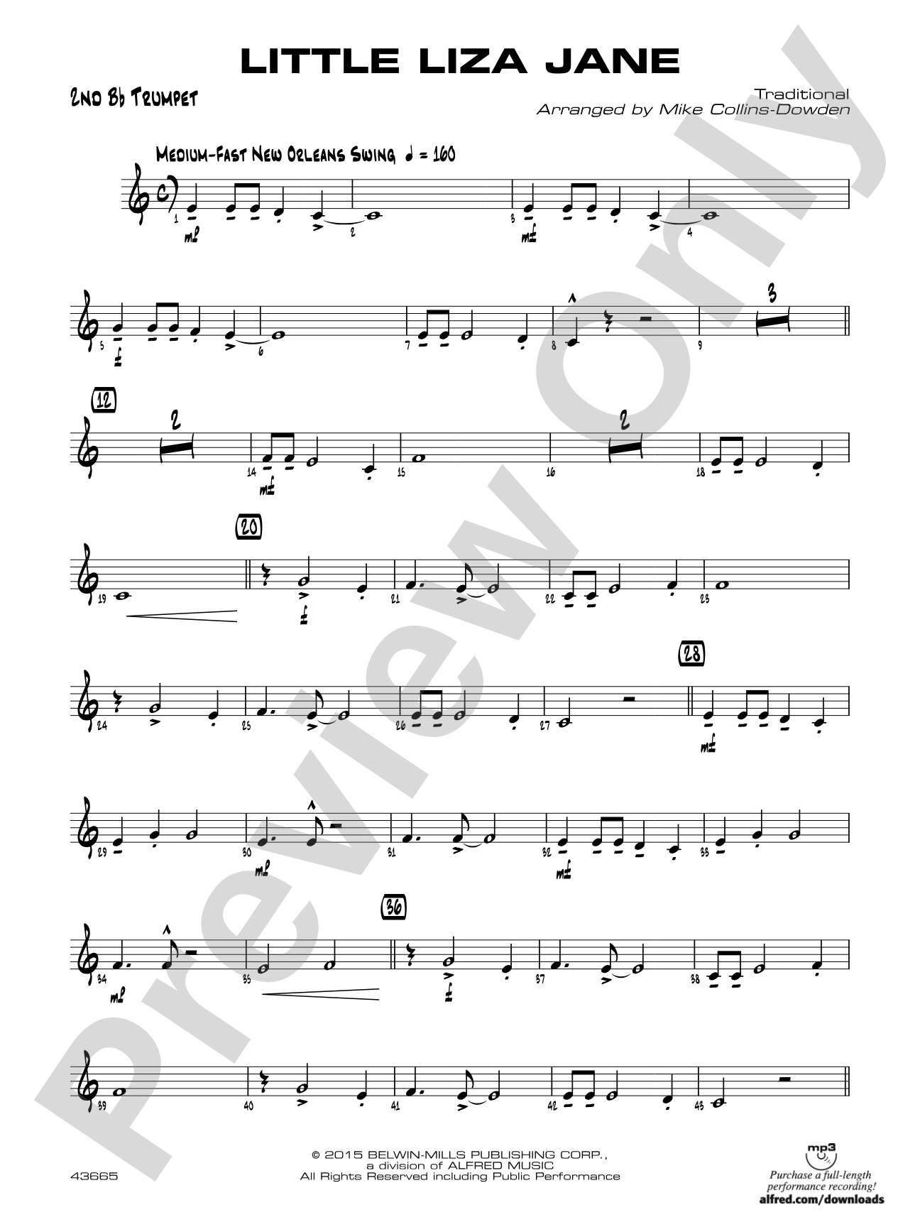 Little Liza Jane: 2nd B-flat Trumpet