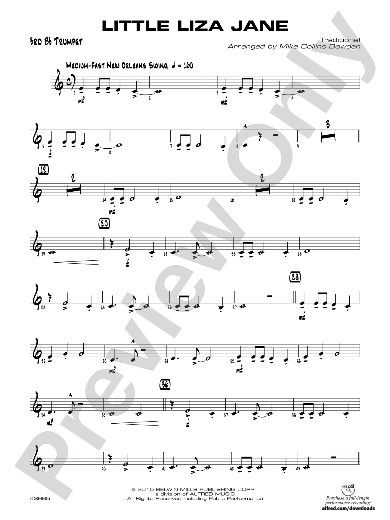 Little Liza Jane: 3rd B-flat Trumpet