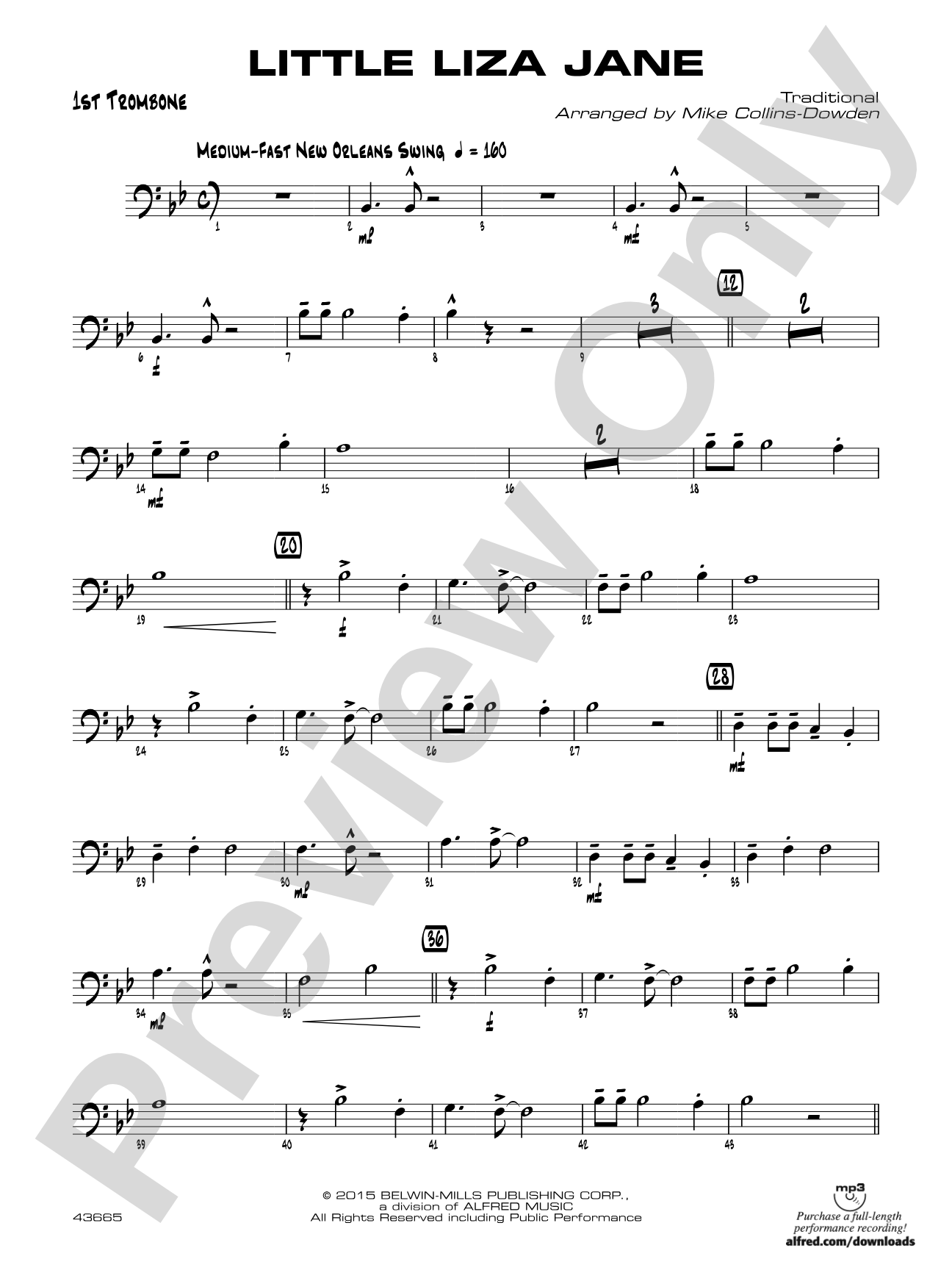 Little Liza Jane: 1st Trombone