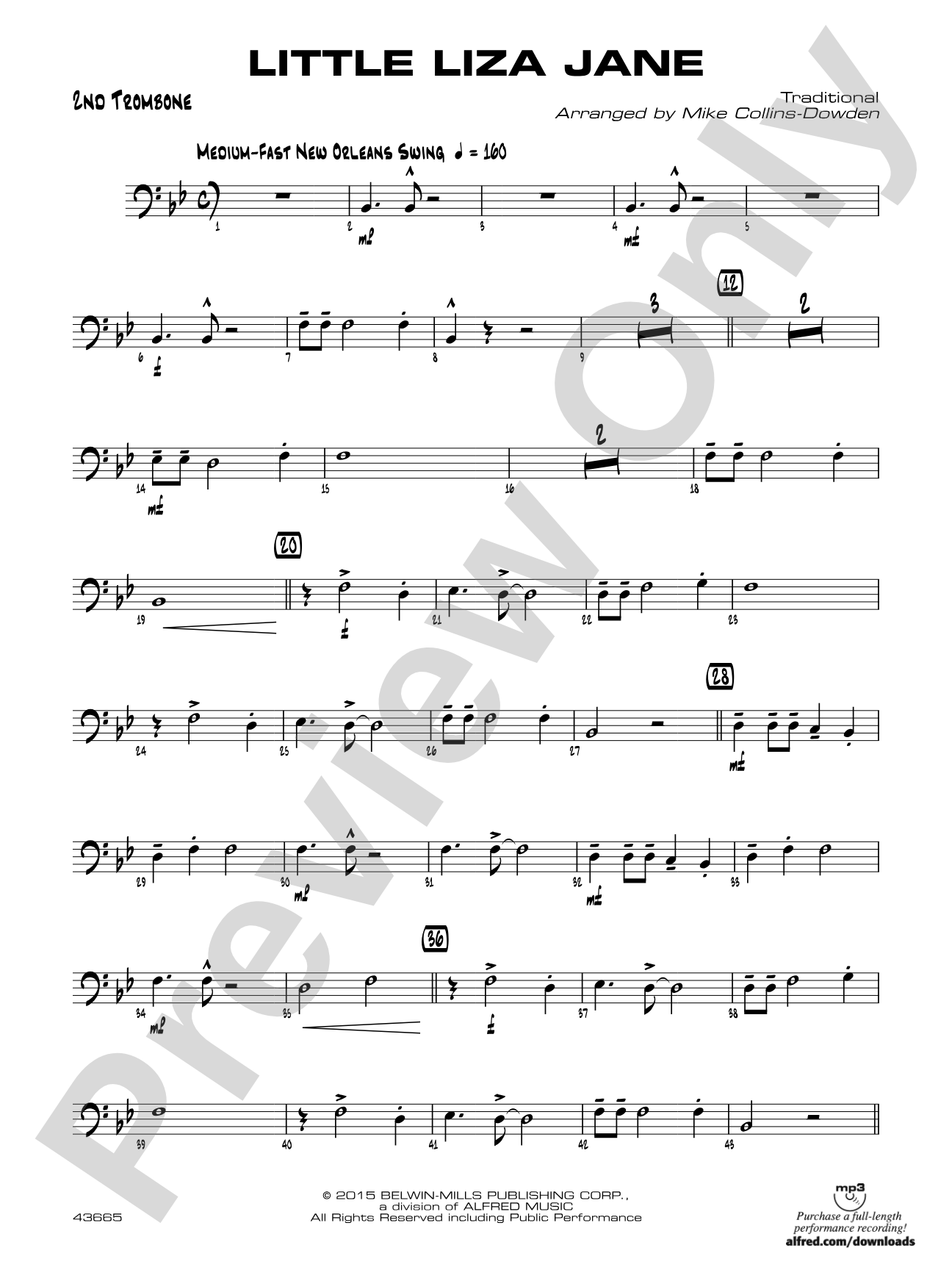 Little Liza Jane: 2nd Trombone