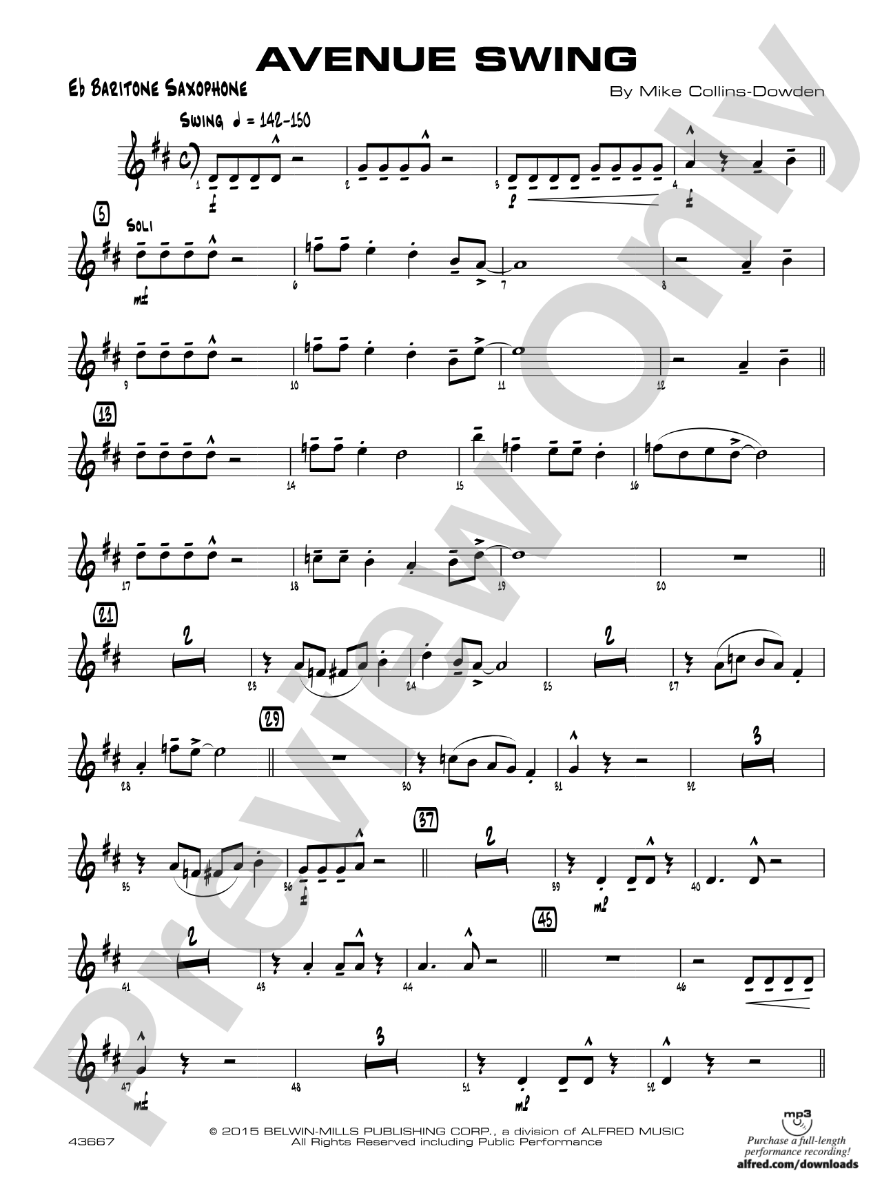 Avenue Swing: E-flat Baritone Saxophone