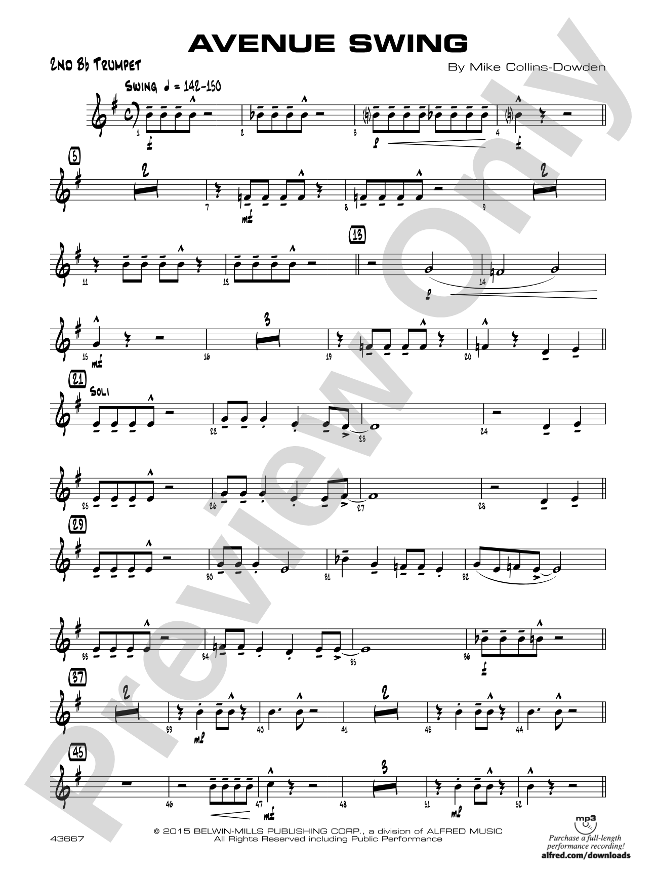 Avenue Swing: 2nd B-flat Trumpet