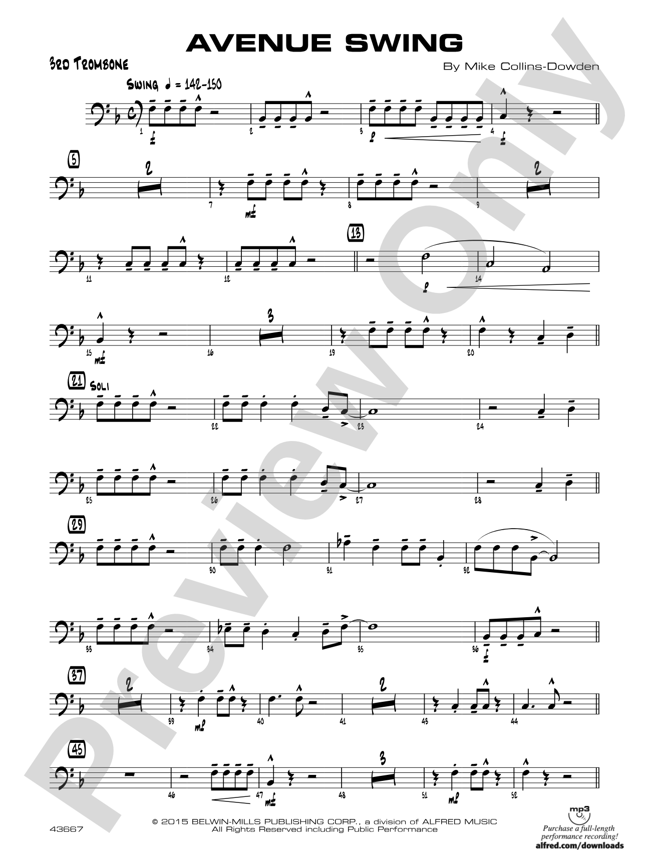 Avenue Swing: 3rd Trombone