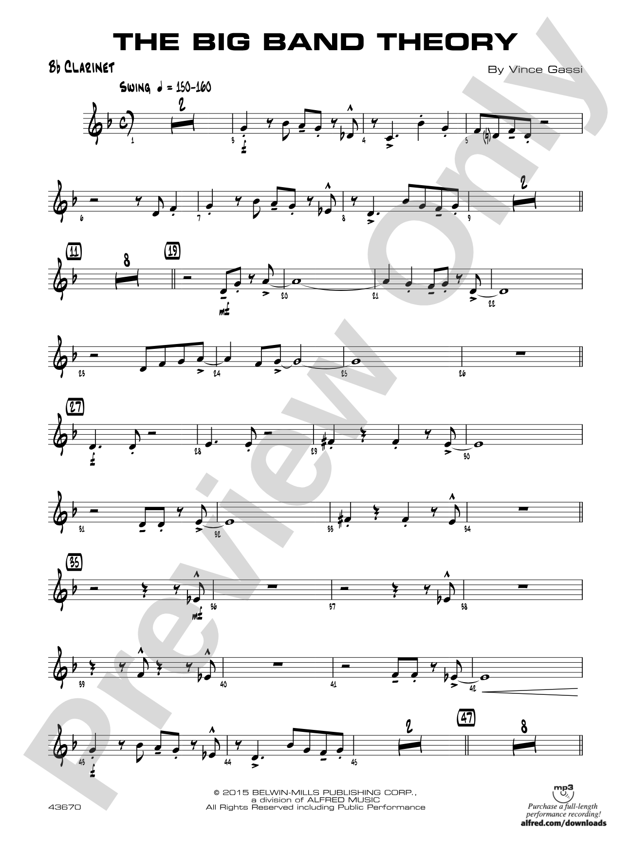 The Big Band Theory: 1st B-flat Clarinet