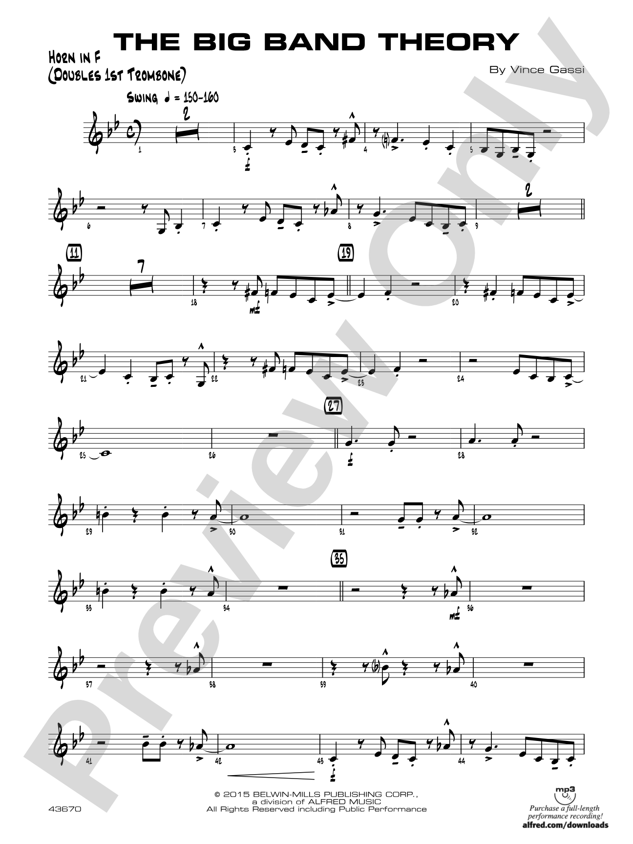 The Big Band Theory: 1st F Horn